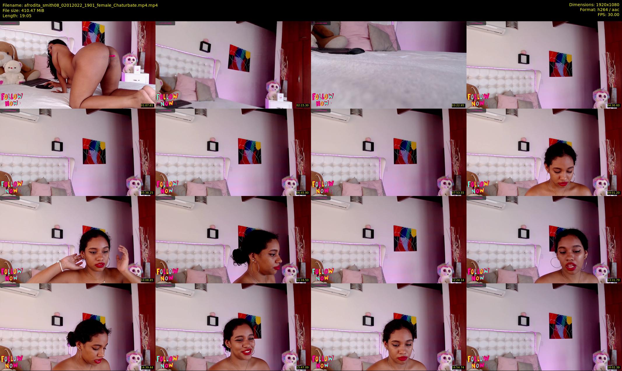 afrodita_smith08 — 20 minute Chaturbate female cam show recording, 1080p, Jan 2, 2022