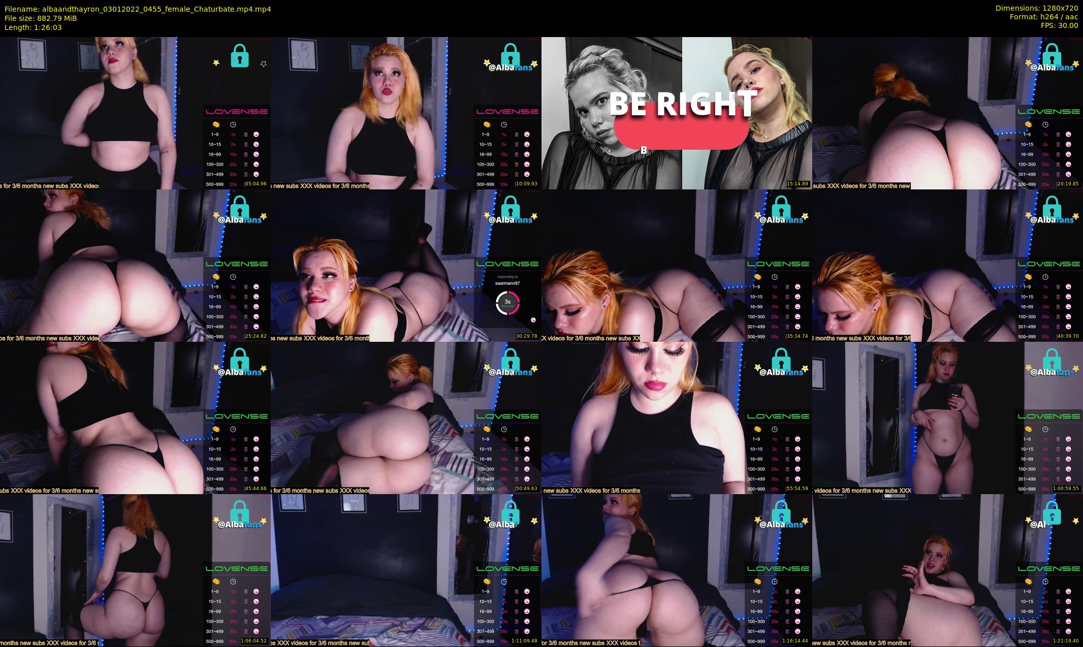 albaandthayron — 87 minute Chaturbate couple cam show recording, 720p, Jan 3, 2022