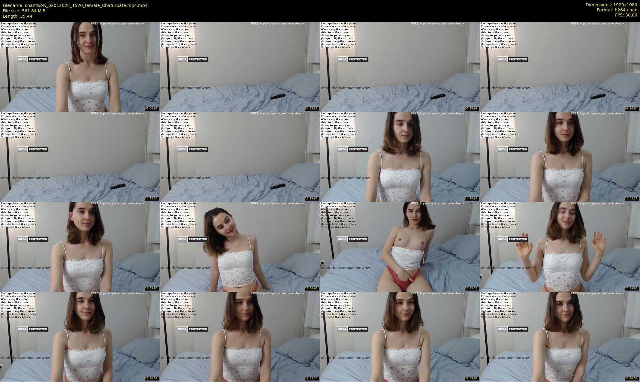 chantwow — 36 minute Chaturbate female cam show recording, 1080p, Jan 2, 2022