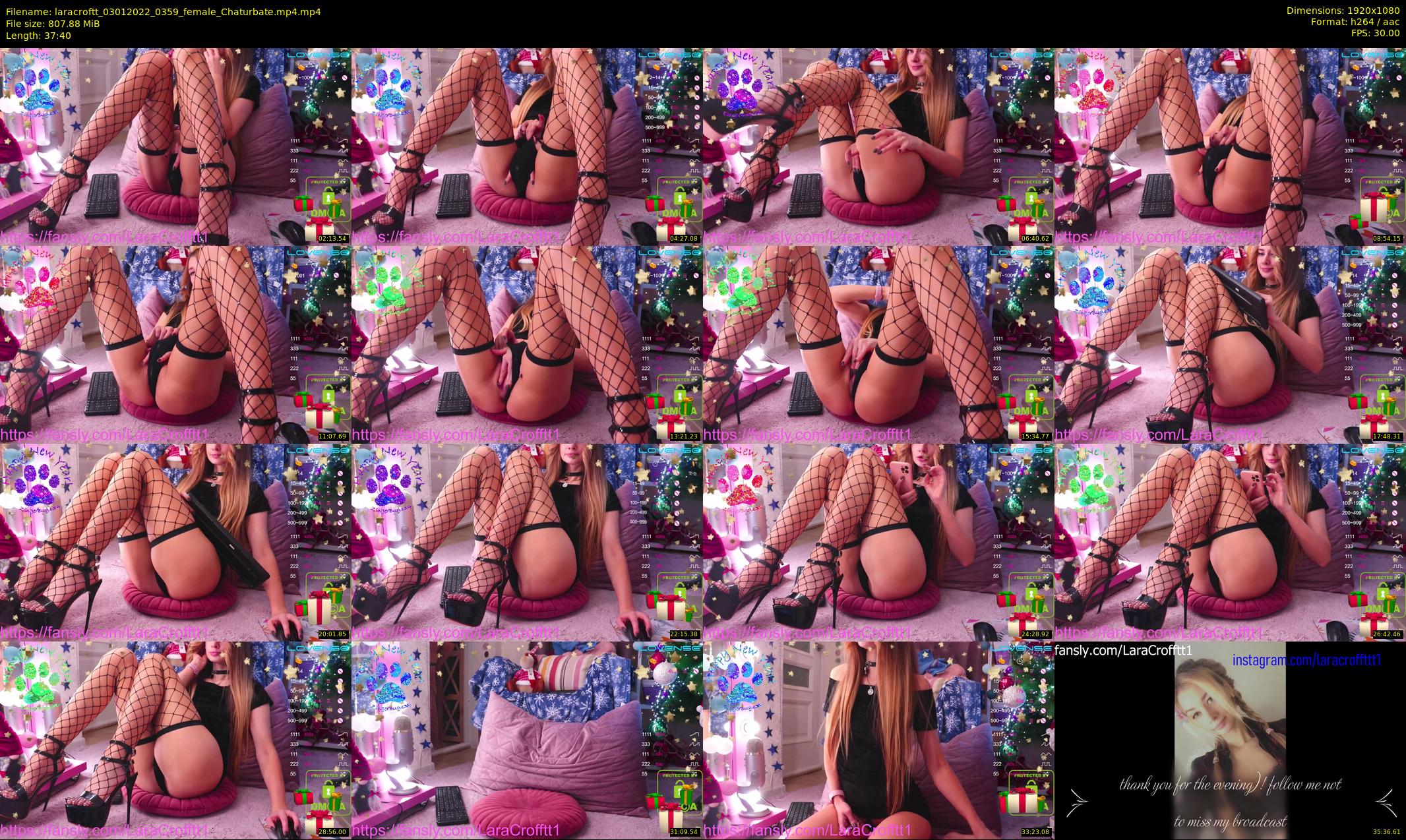 laracroftt — 38 minute Chaturbate female cam show recording, 1080p, Jan 3, 2022