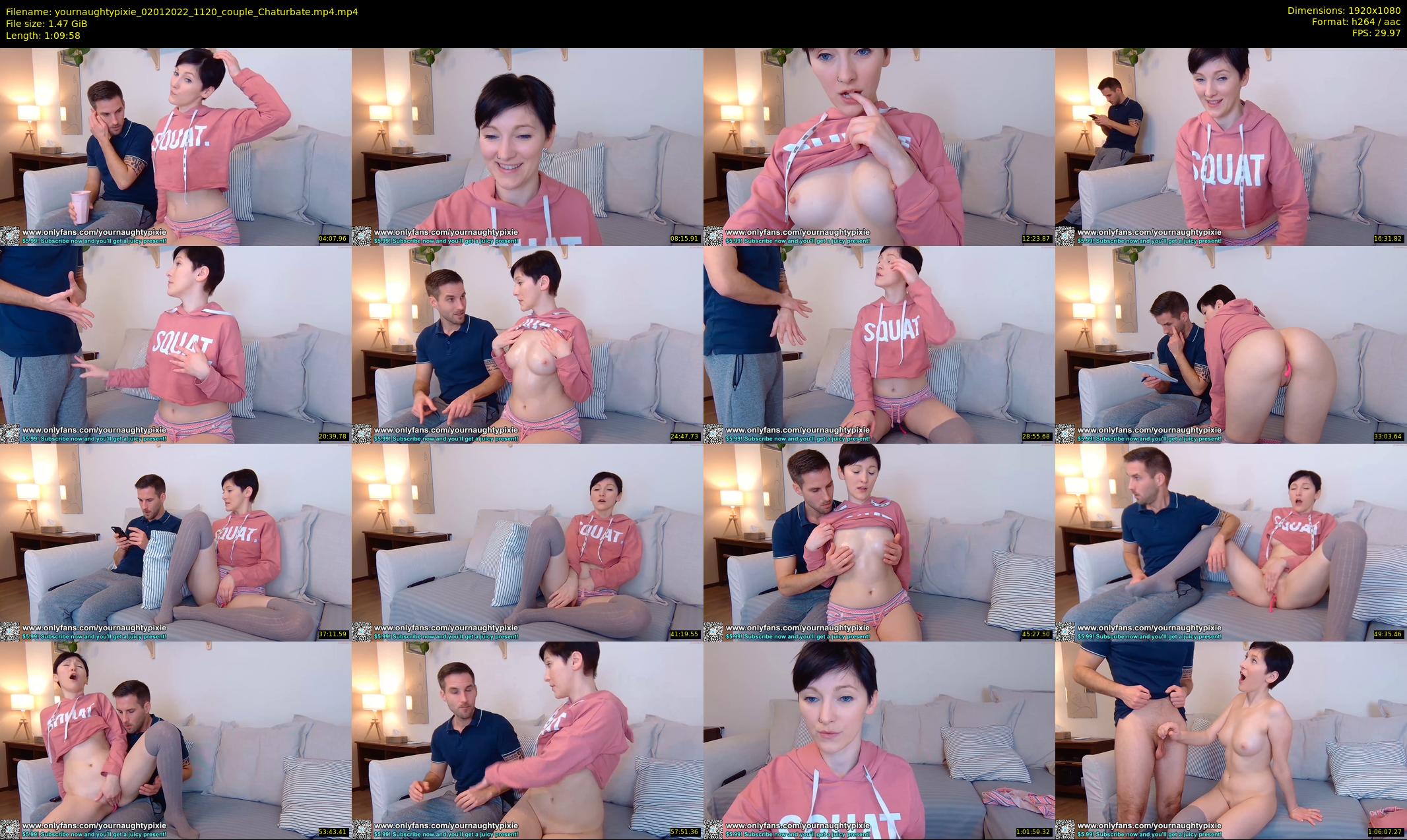 yournaughtypixie — 70 minute Chaturbate couple cam show recording, 1080p, Jan 2, 2022