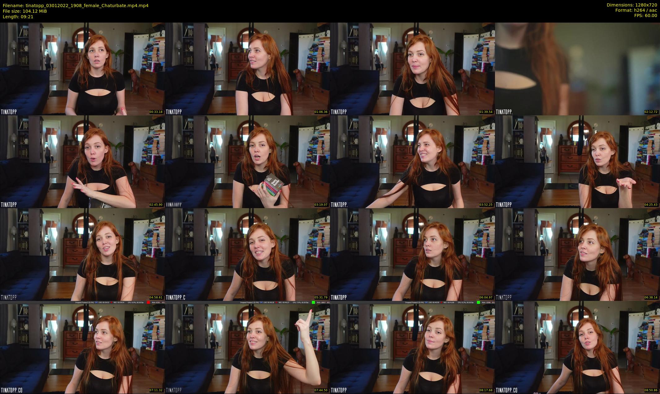 tinatopp — 10 minute Chaturbate female cam show recording, 720p, Jan 3, 2022