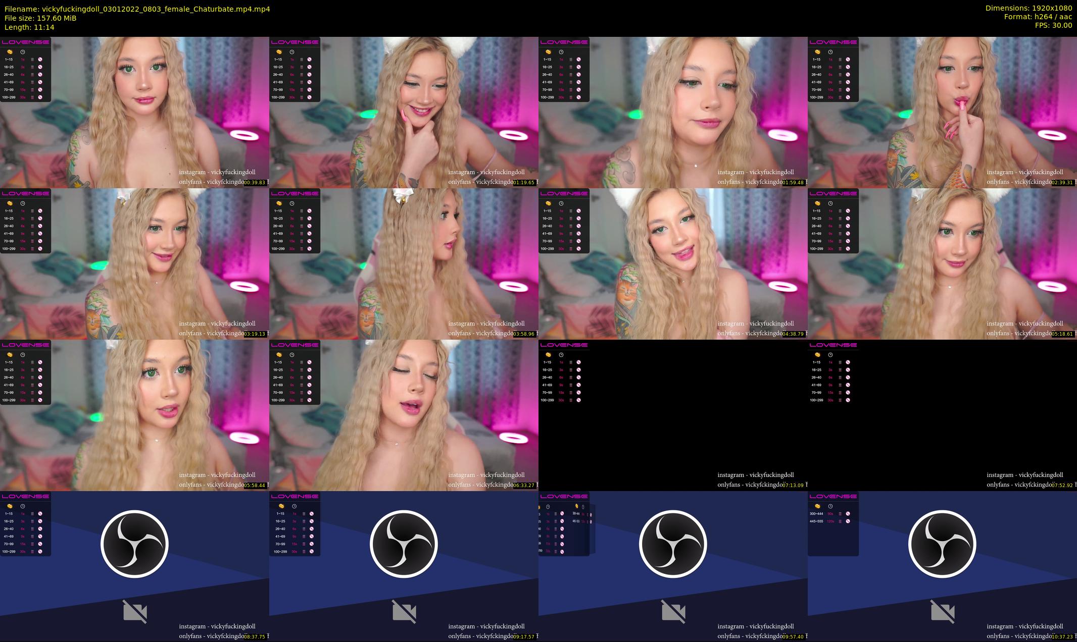 vickyfuckingdoll — 12 minute Chaturbate female cam show recording, 1080p, Jan 3, 2022