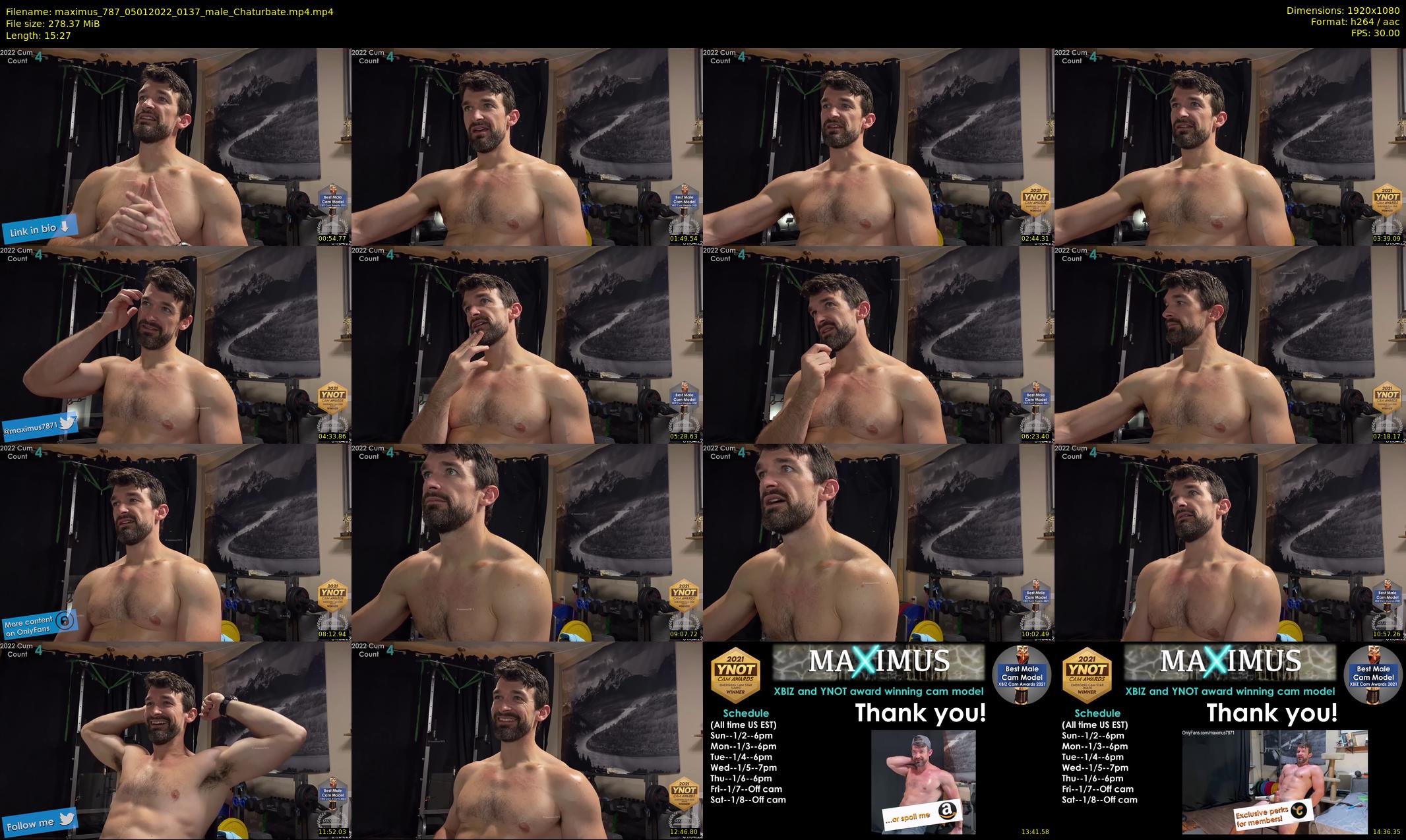 maximus_787 — 16 minute Chaturbate male cam show recording, 1080p, Jan 5, 2022