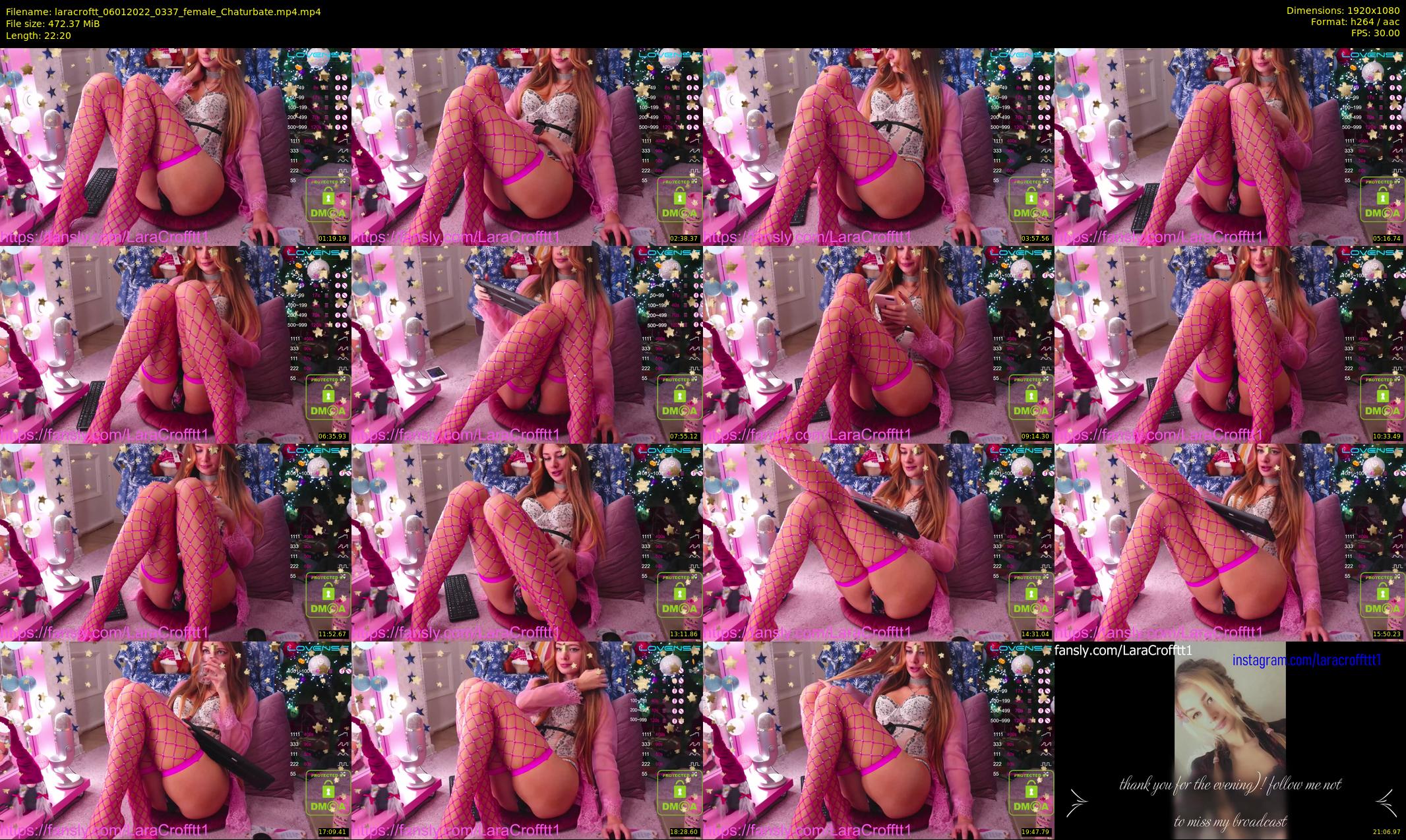 laracroftt — 23 minute Chaturbate female cam show recording, 1080p, Jan 6, 2022