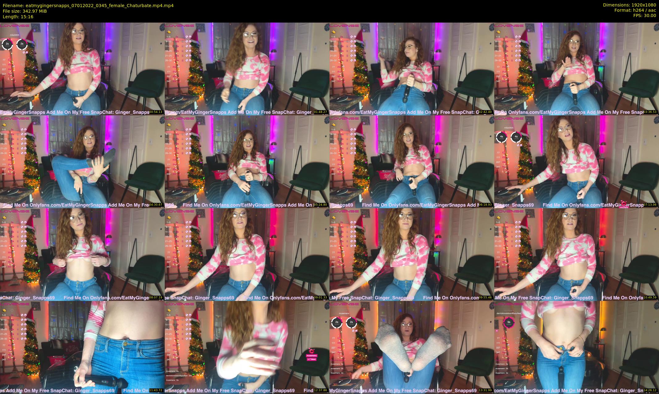 eatmygingersnapps — 16 minute Chaturbate female cam show recording, 1080p, Jan 7, 2022