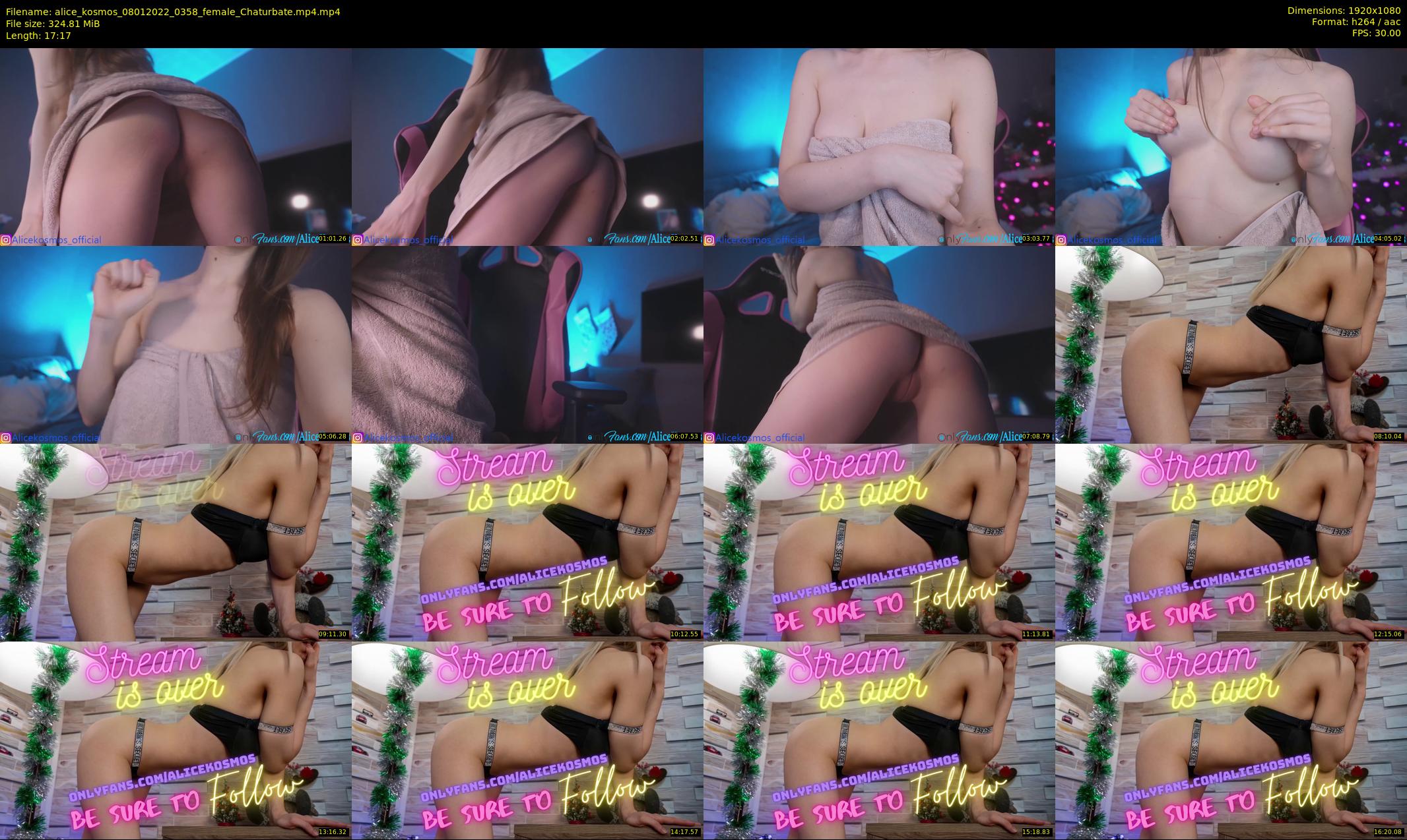 alice_kosmos — 18 minute Chaturbate female cam show recording, 1080p, Jan 8, 2022