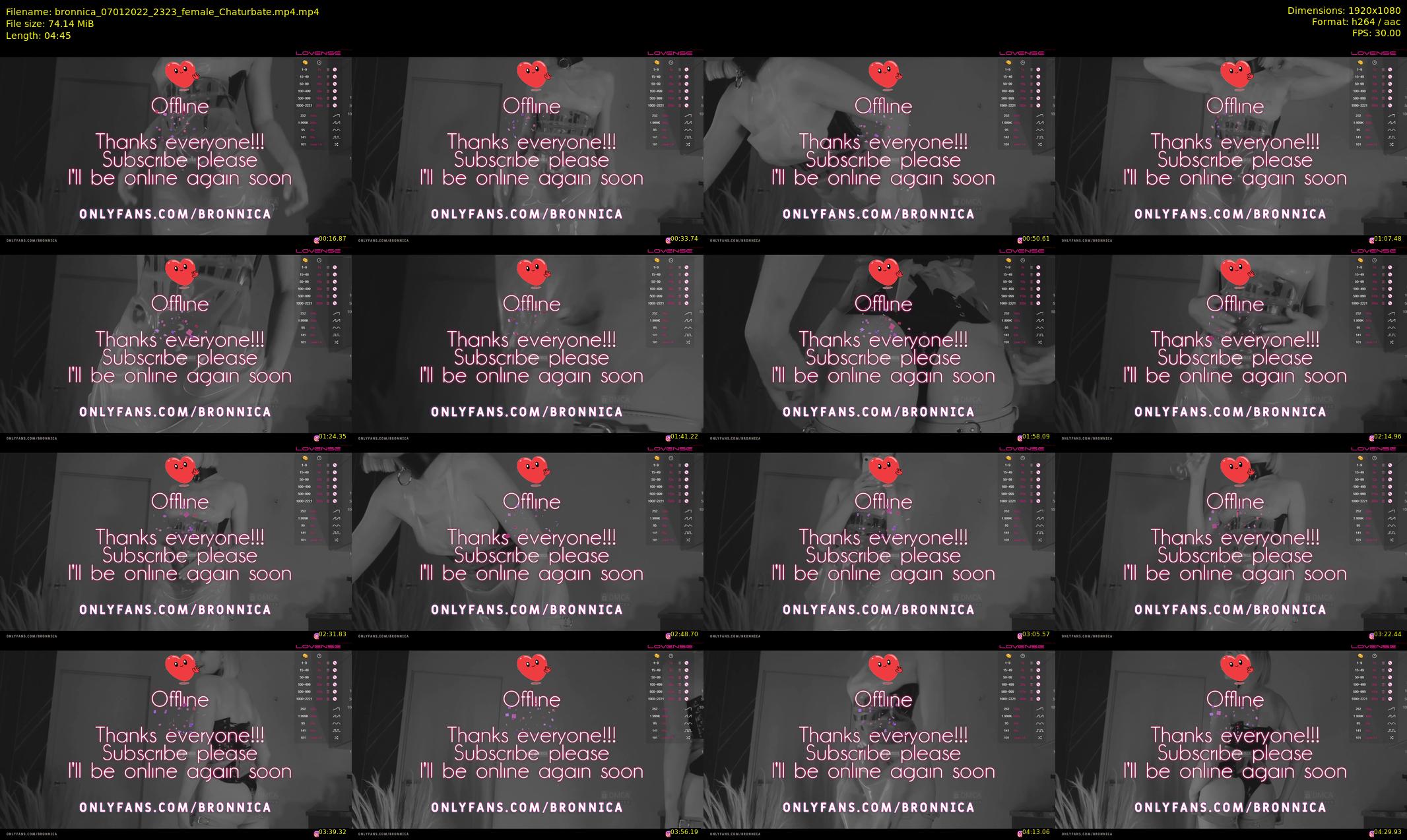 bronnica — 5 minute Chaturbate female cam show recording, 1080p, Jan 7, 2022