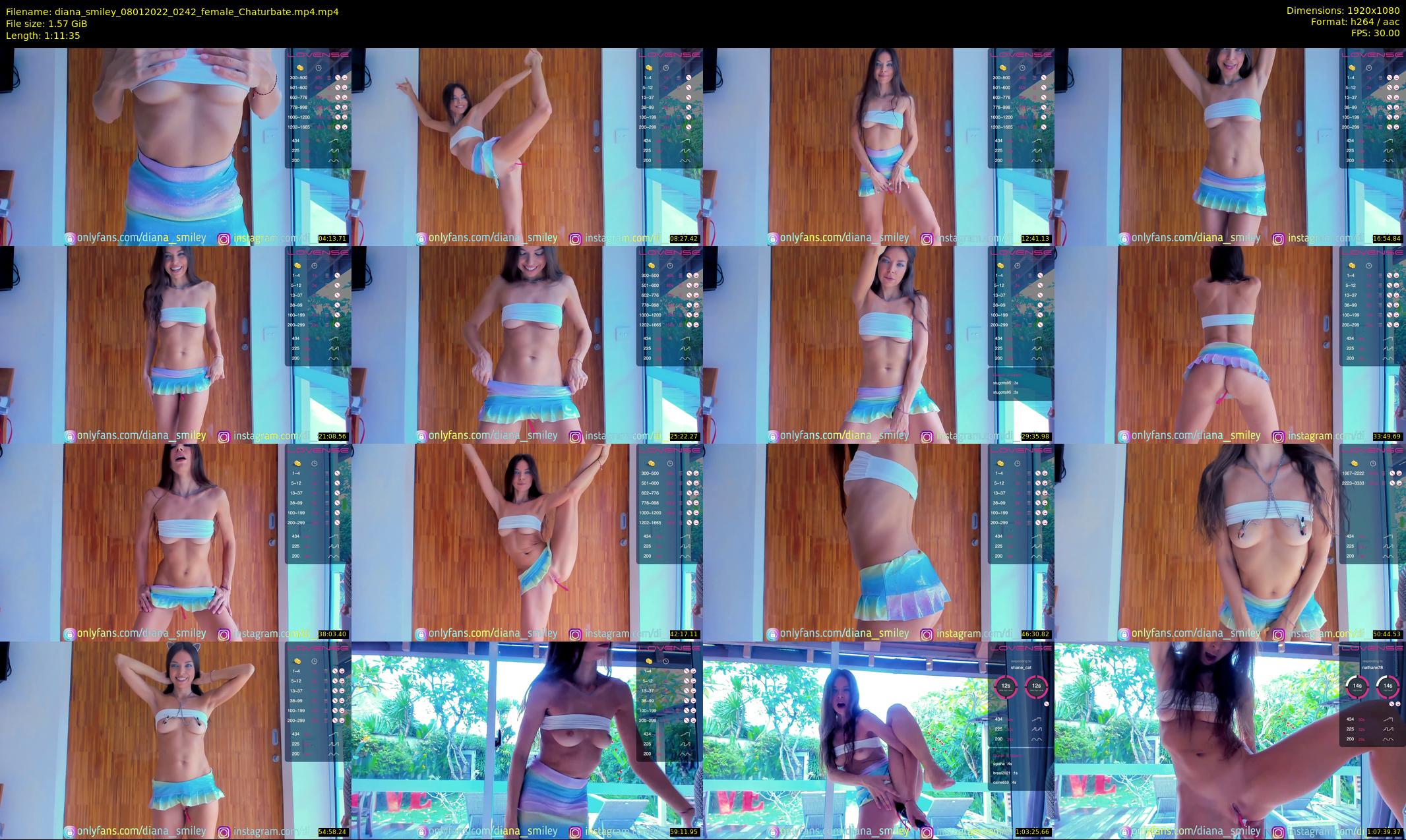 diana_smiley — 72 minute Chaturbate female cam show recording, 1080p, Jan 8, 2022