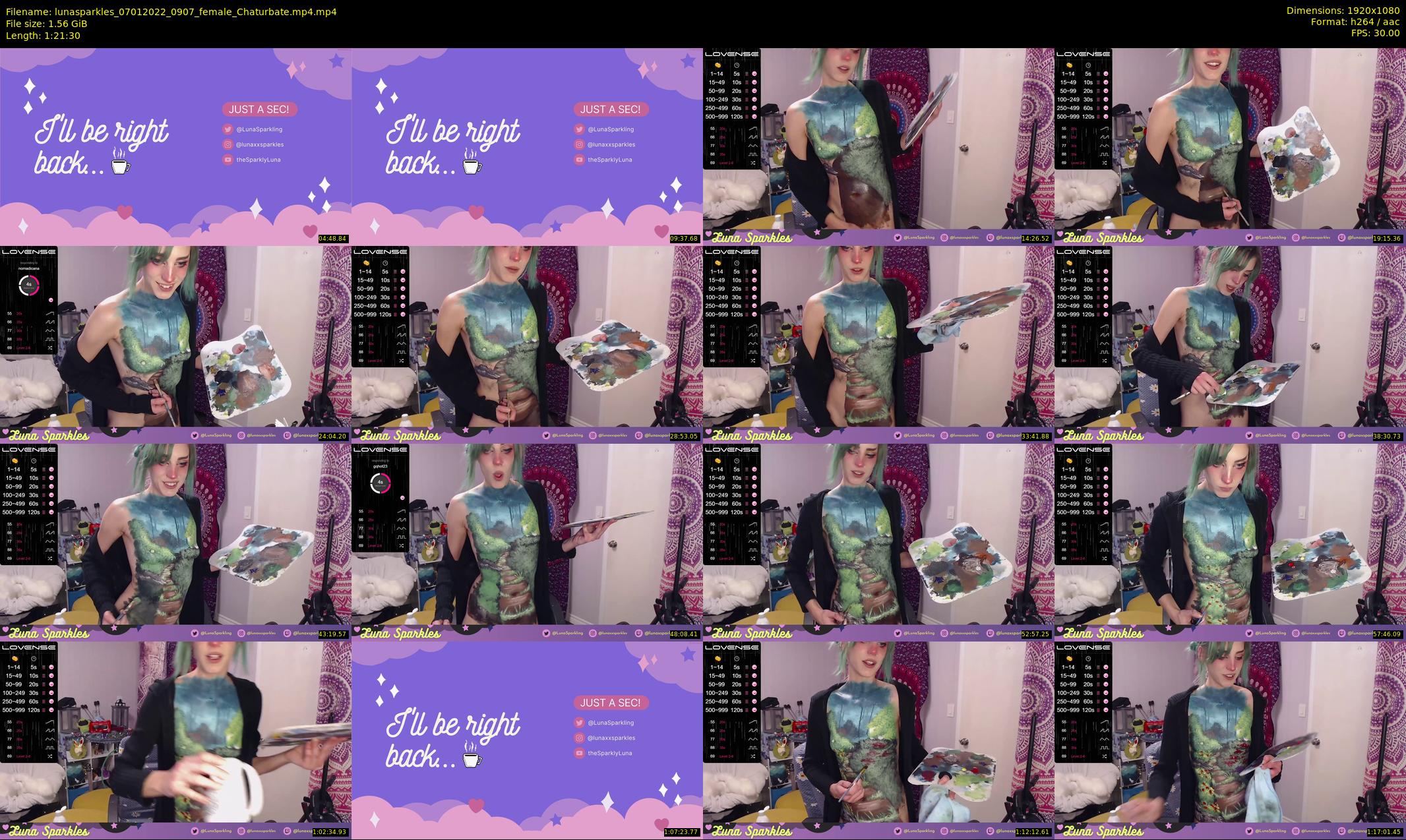 lunasparkles — 82 minute Chaturbate female cam show recording, 1080p, Jan 7, 2022