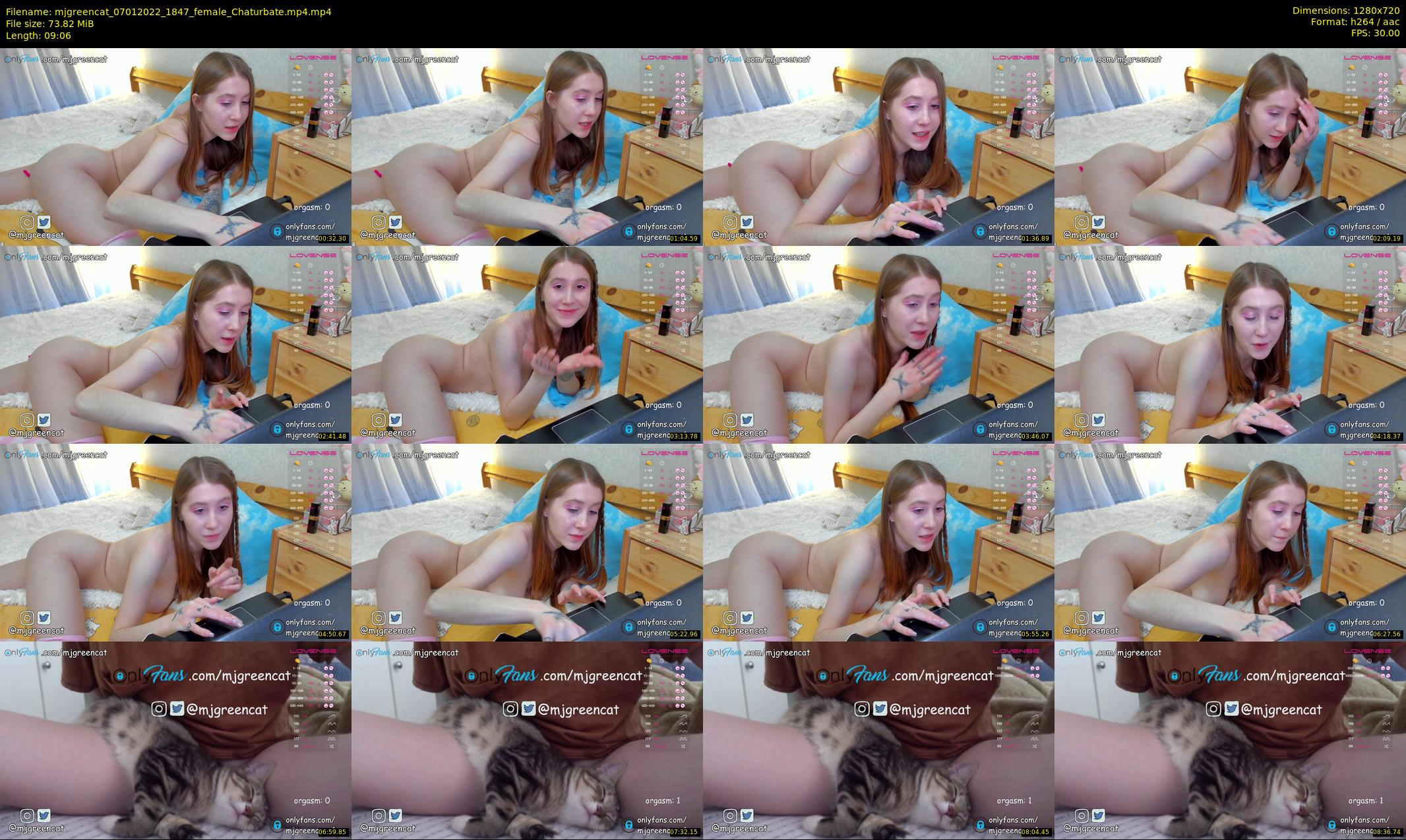 mjgreencat — 10 minute Chaturbate female cam show recording, 720p, Jan 7, 2022