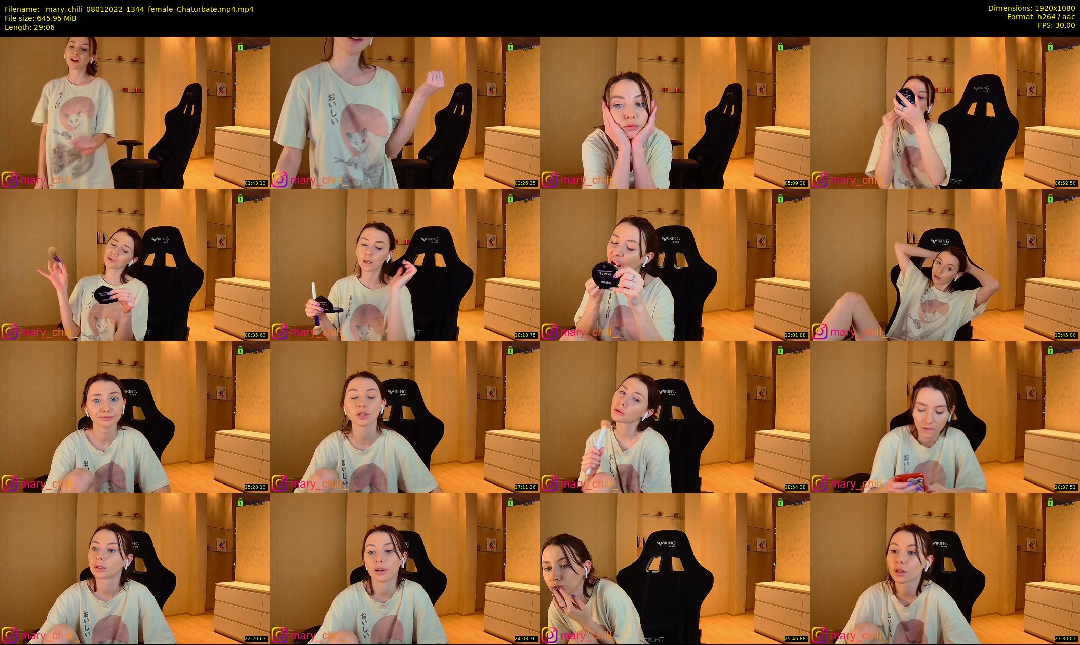_mary_chili — 30 minute Chaturbate female cam show recording, 1080p, Jan 8, 2022