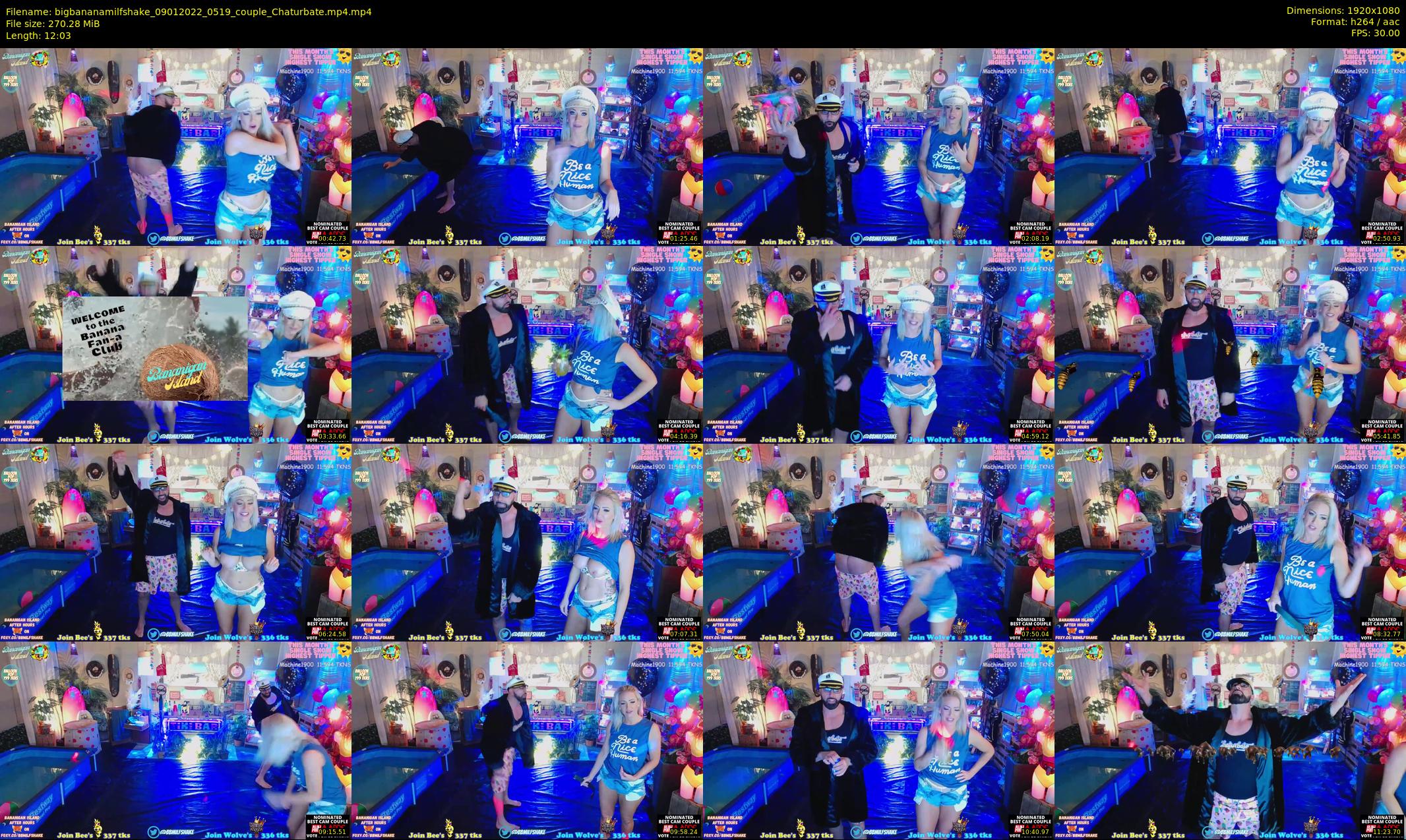 bigbananamilfshake — 13 minute Chaturbate couple cam show recording, 1080p, Jan 9, 2022