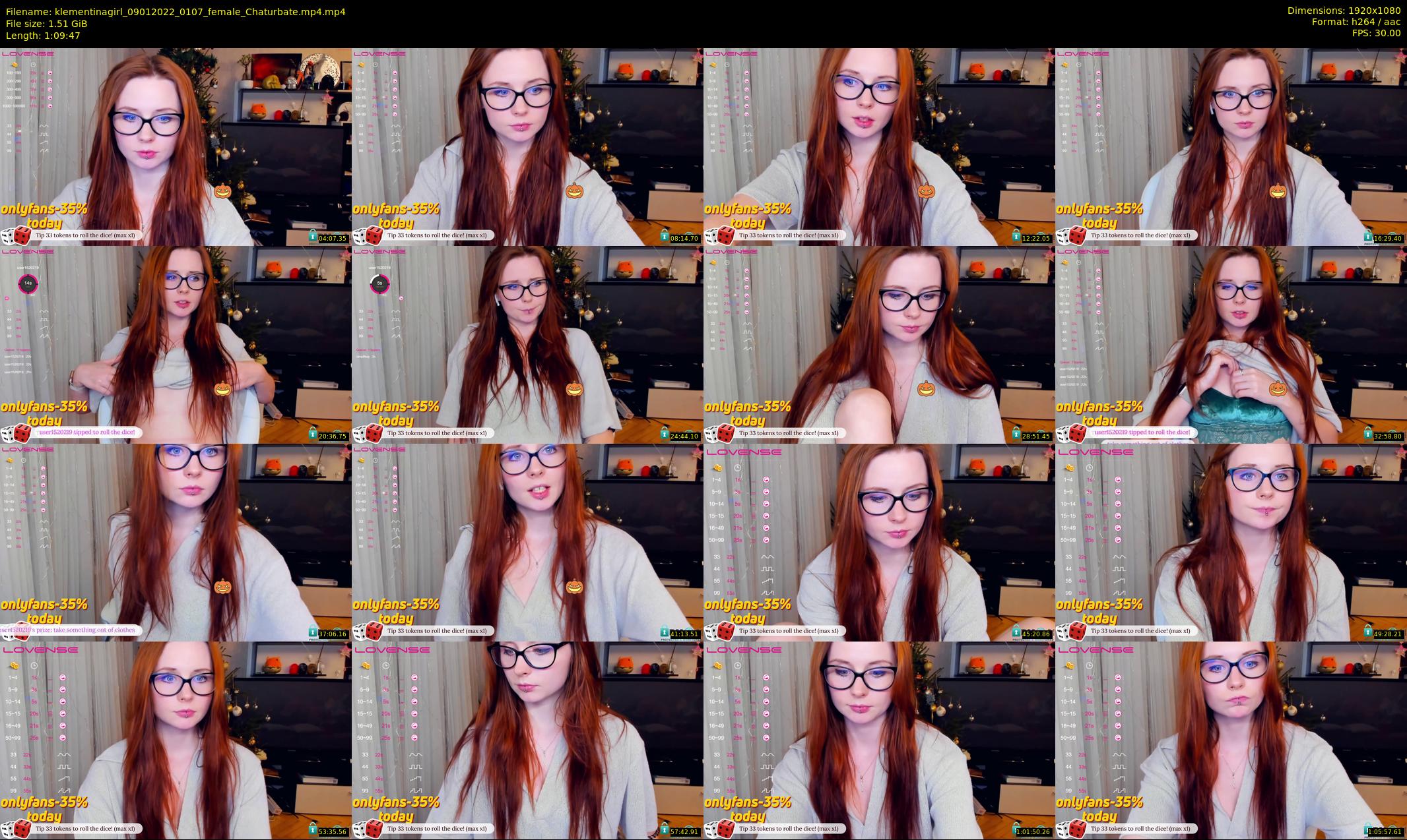 klementinagirl — 70 minute Chaturbate female cam show recording, 1080p, Jan 9, 2022