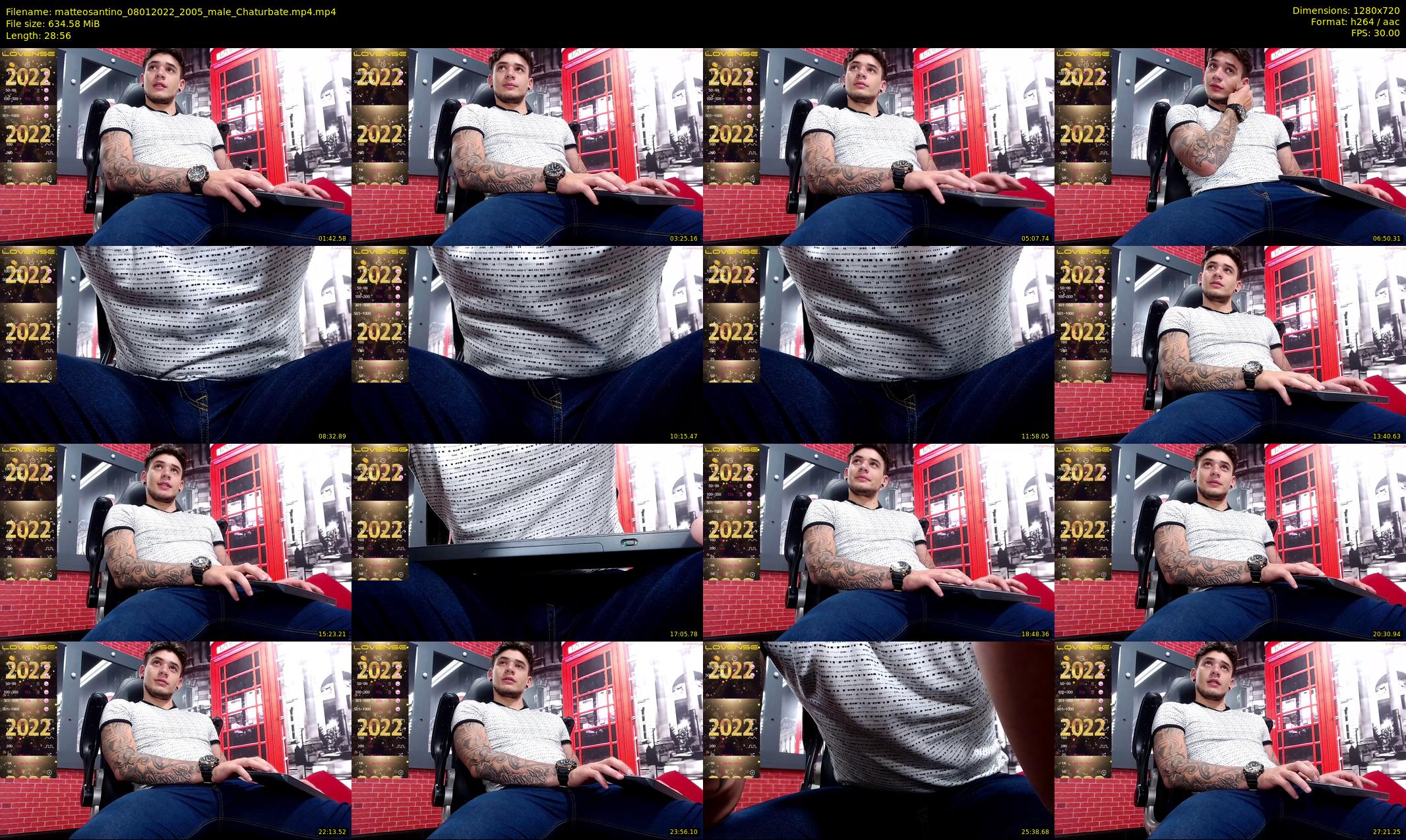 matteosantino — 29 minute Chaturbate male cam show recording, 720p, Jan 8, 2022