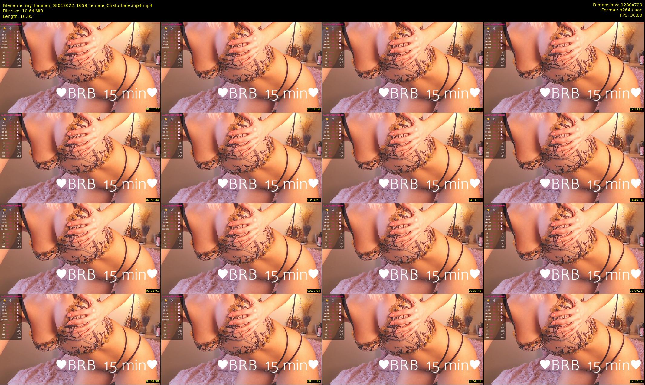my_hannah — 11 minute Chaturbate female cam show recording, 720p, Jan 8, 2022