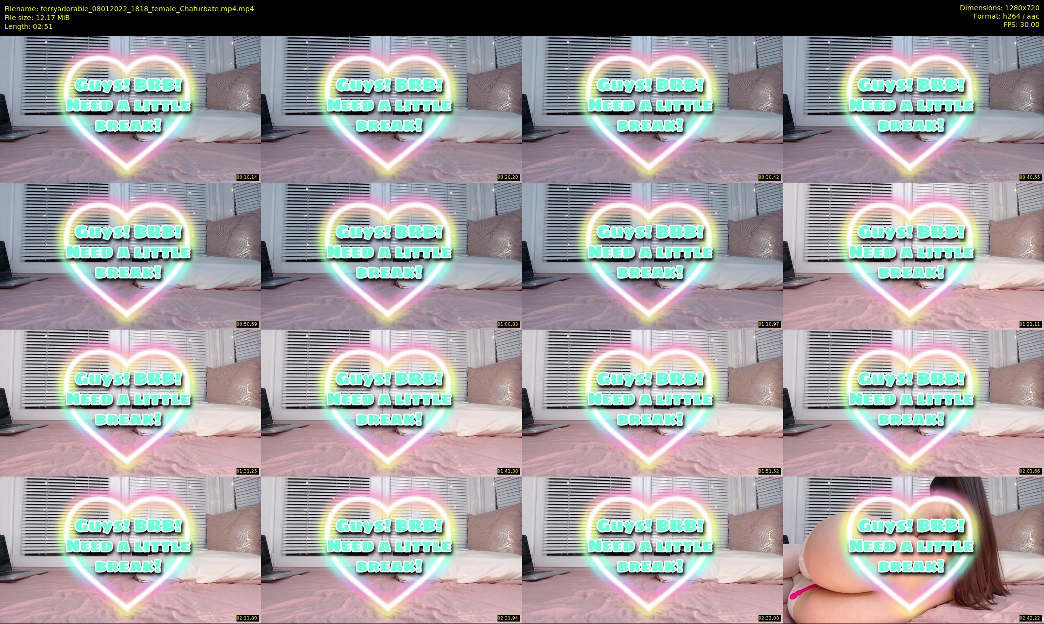 terryadorable — 3 minute Chaturbate female cam show recording, 720p, Jan 8, 2022