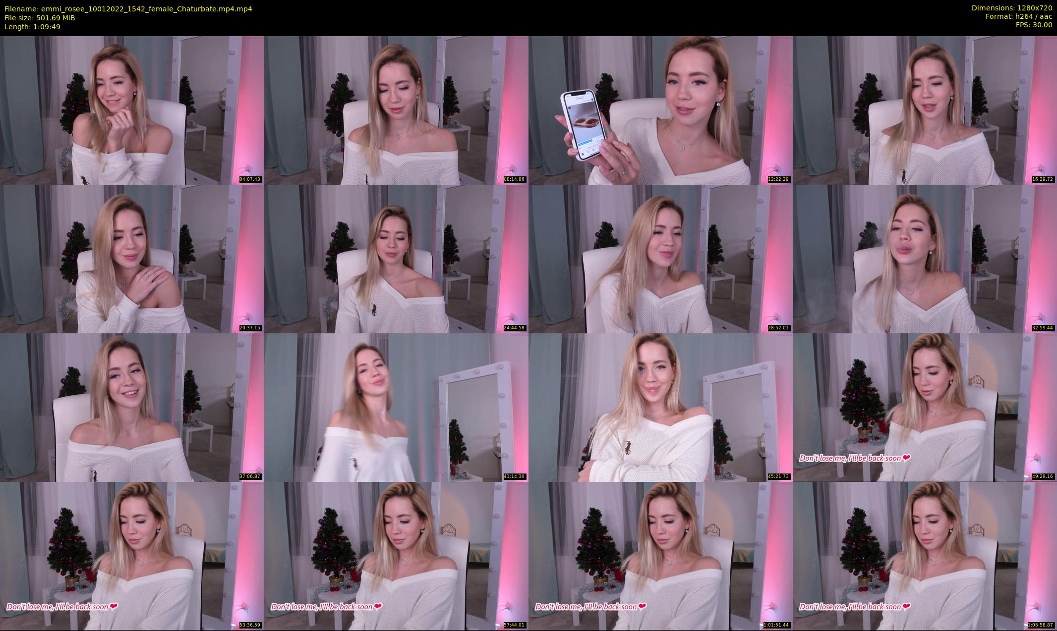 emmi_rosee — 70 minute Chaturbate female cam show recording, 720p, Jan 10, 2022