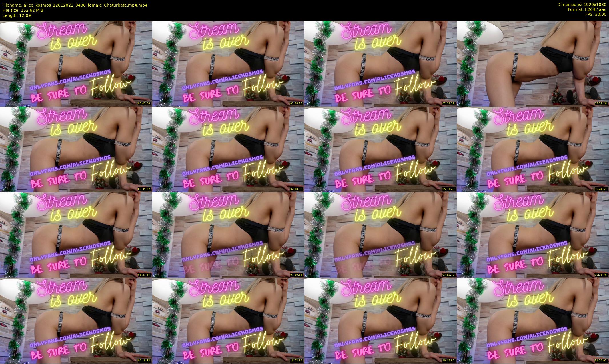 alice_kosmos — 13 minute Chaturbate female cam show recording, 1080p, Jan 12, 2022