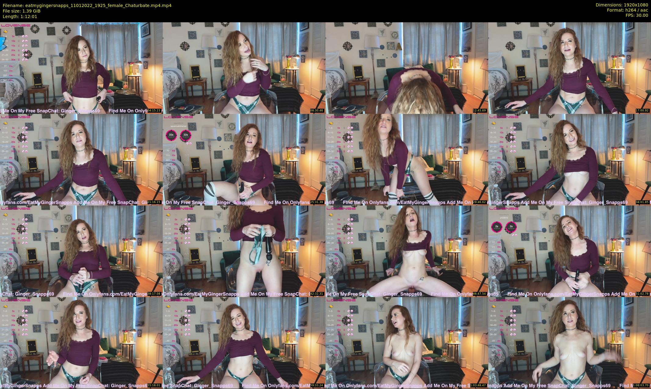 eatmygingersnapps — 73 minute Chaturbate female cam show recording, 1080p, Jan 11, 2022