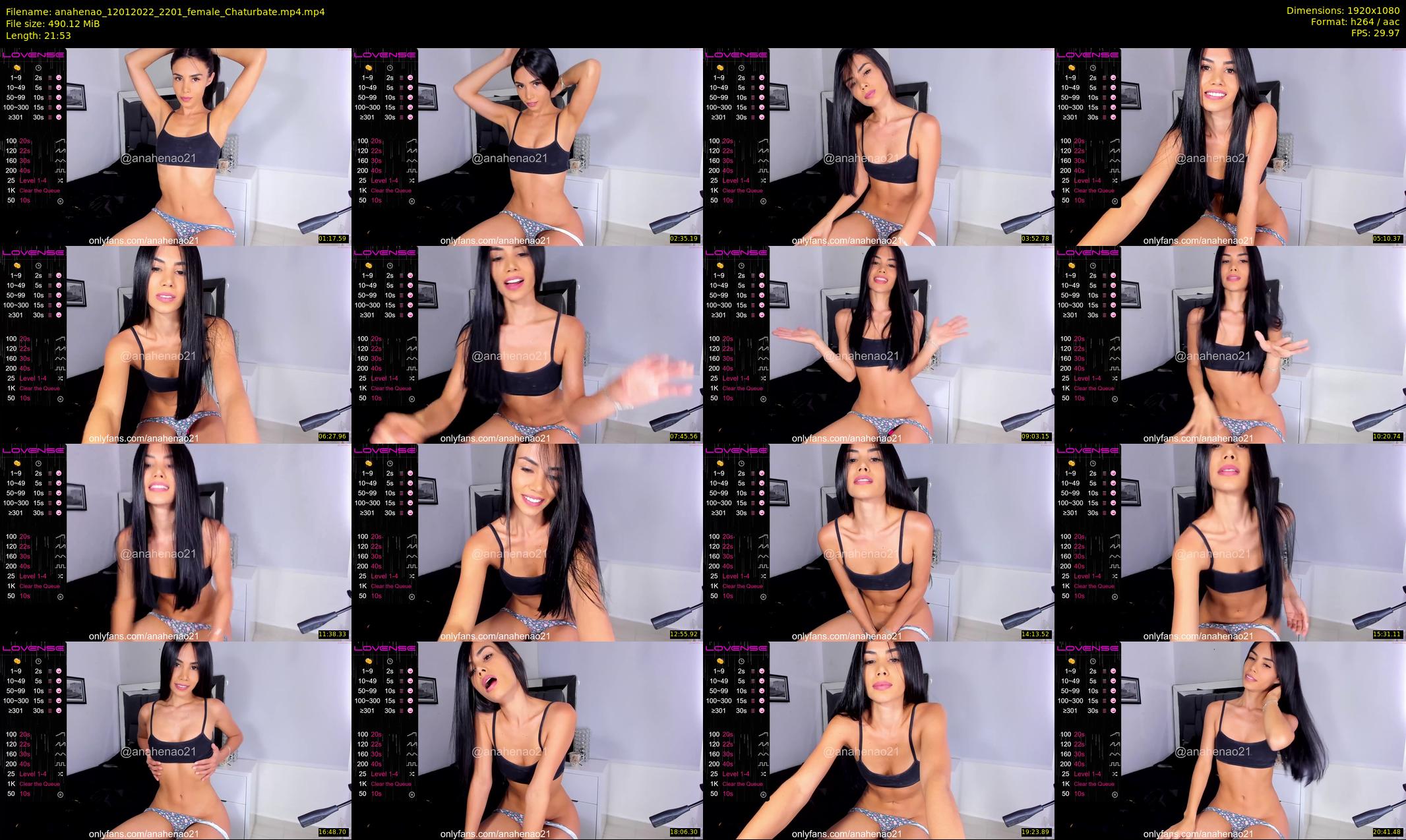 anahenao — 22 minute Chaturbate female cam show recording, 1080p, Jan 12, 2022