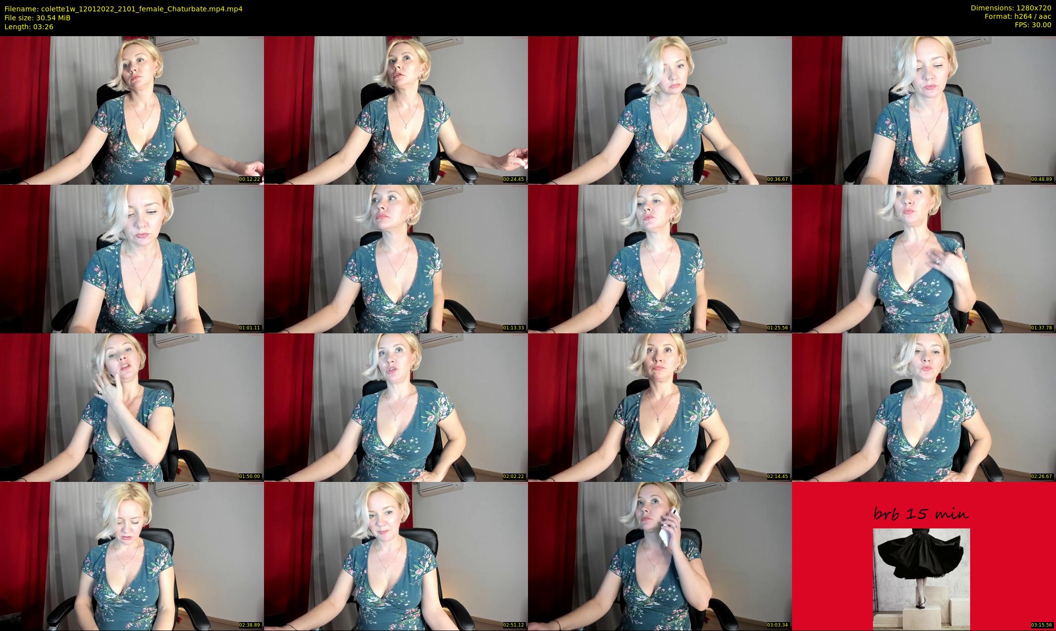 colette1w — 4 minute Chaturbate female cam show recording, 720p, Jan 12, 2022