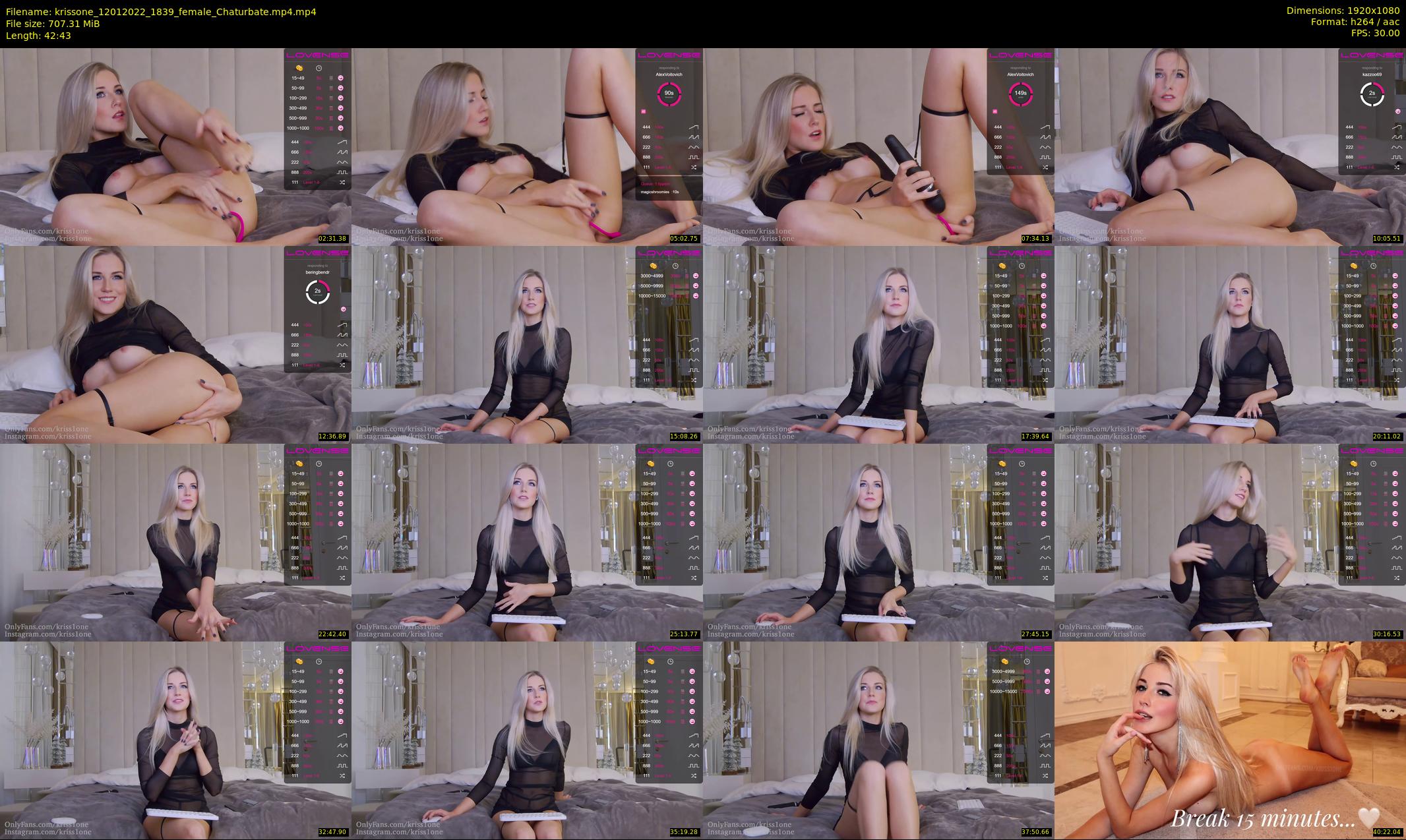 krissone — 43 minute Chaturbate female cam show recording, 1080p, Jan 12, 2022