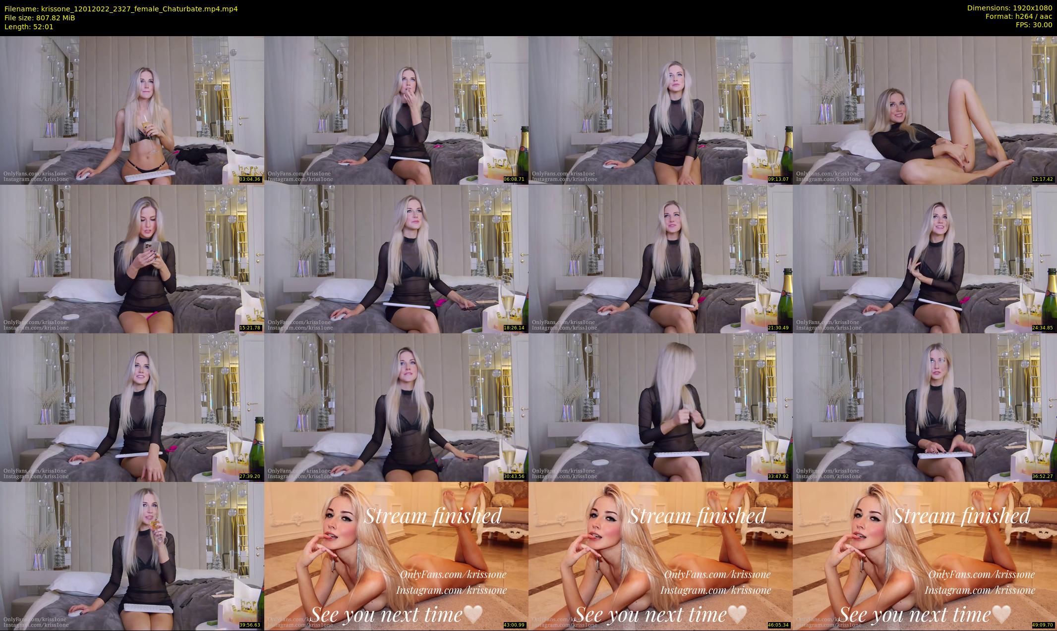 krissone — 53 minute Chaturbate female cam show recording, 1080p, Jan 12, 2022
