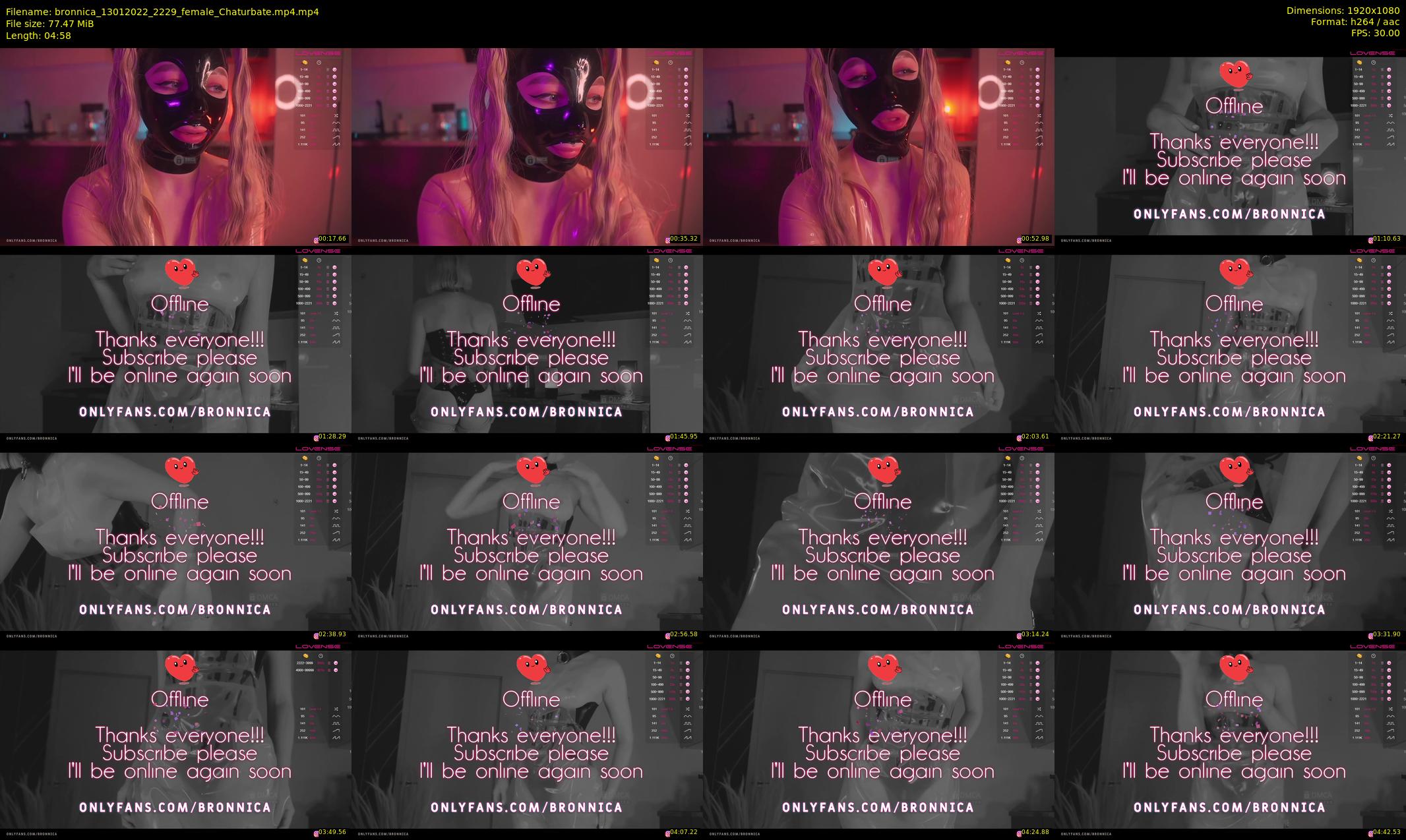 bronnica — 5 minute Chaturbate female cam show recording, 1080p, Jan 13, 2022