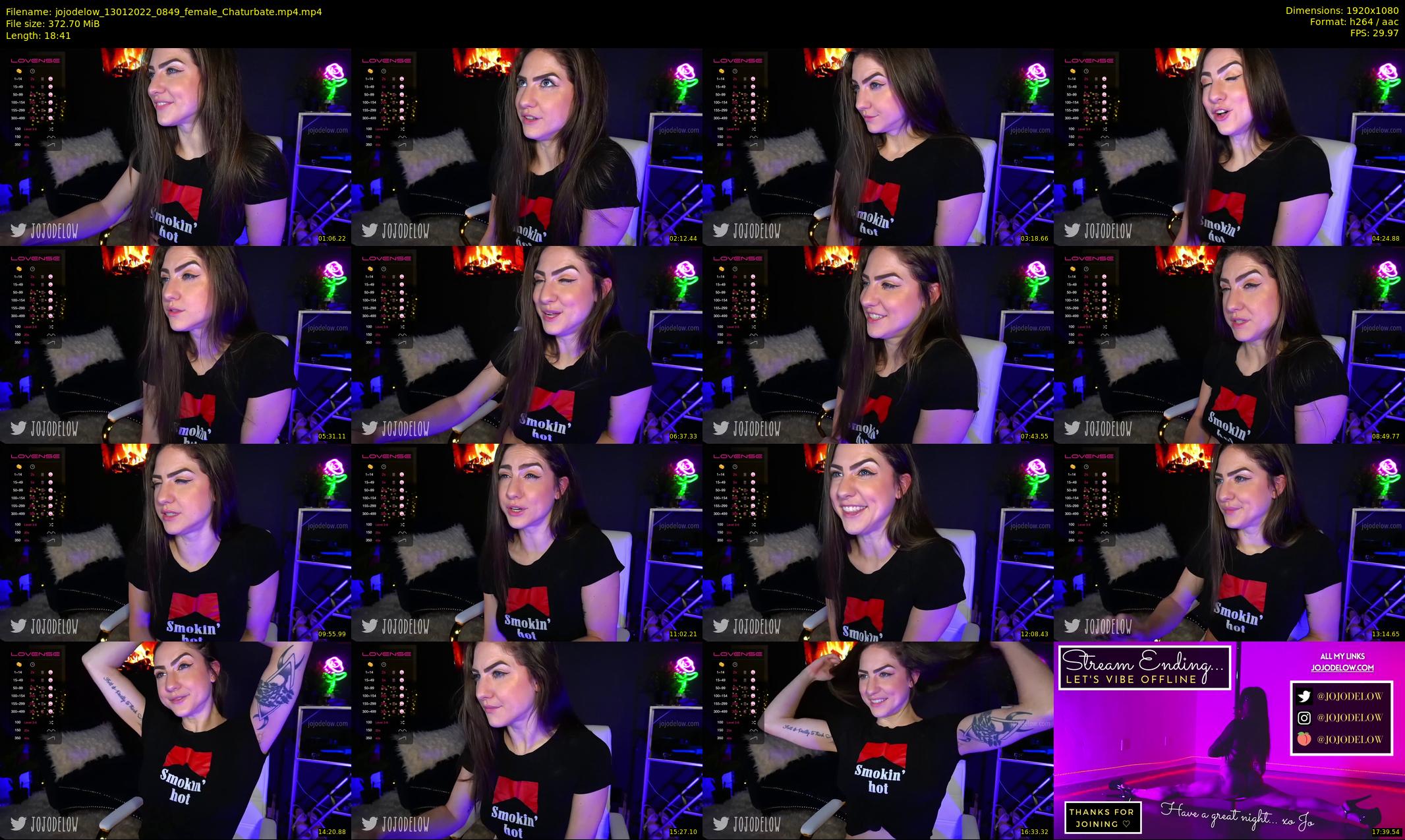 jojodelow — 19 minute Chaturbate female cam show recording, 1080p, Jan 13, 2022