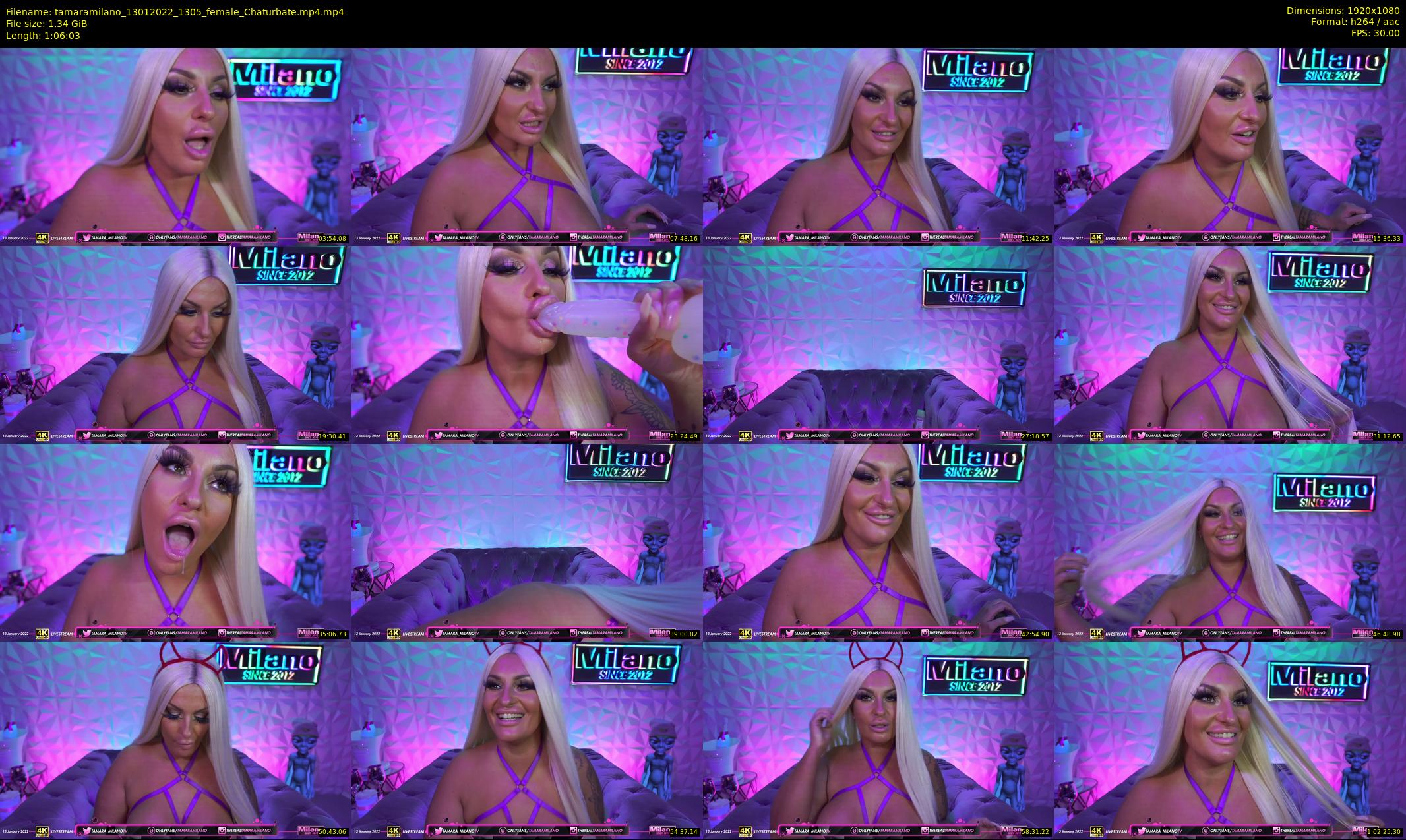 tamaramilano — 67 minute Chaturbate female cam show recording, 1080p, Jan 13, 2022