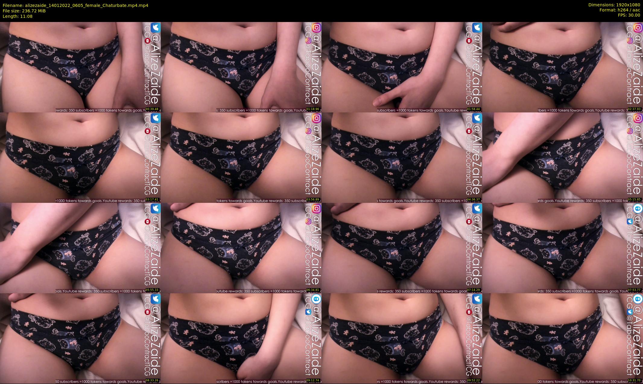 alizezaide — 12 minute Chaturbate female cam show recording, 1080p, Jan 14, 2022