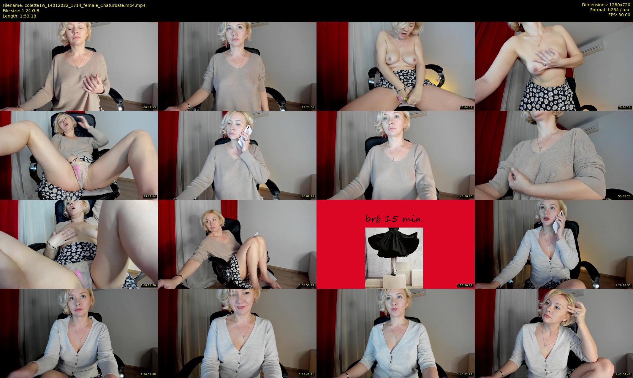 colette1w — 114 minute Chaturbate female cam show recording, 720p, Jan 14, 2022