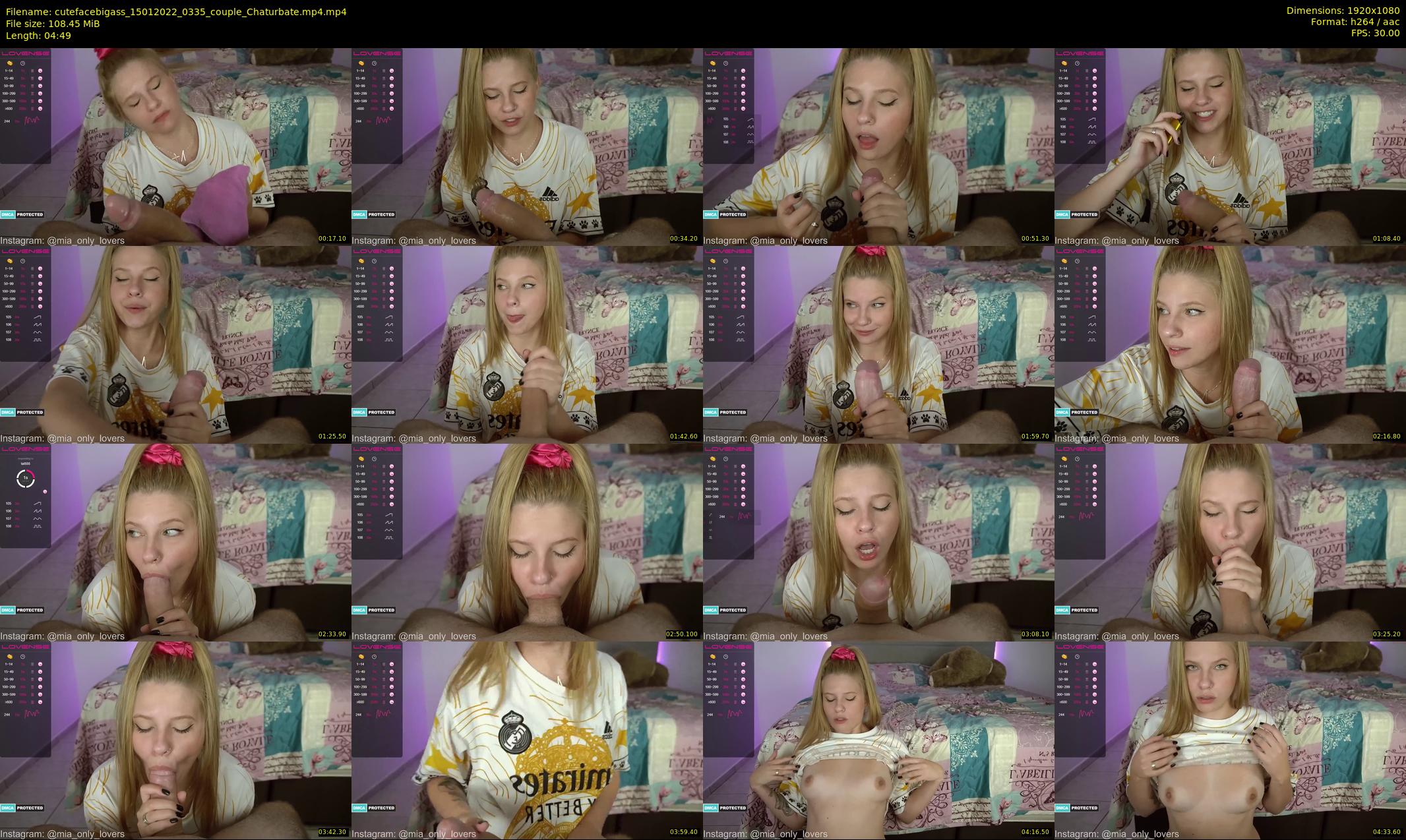 cutefacebigass — 5 minute Chaturbate couple cam show recording, 1080p, Jan 15, 2022