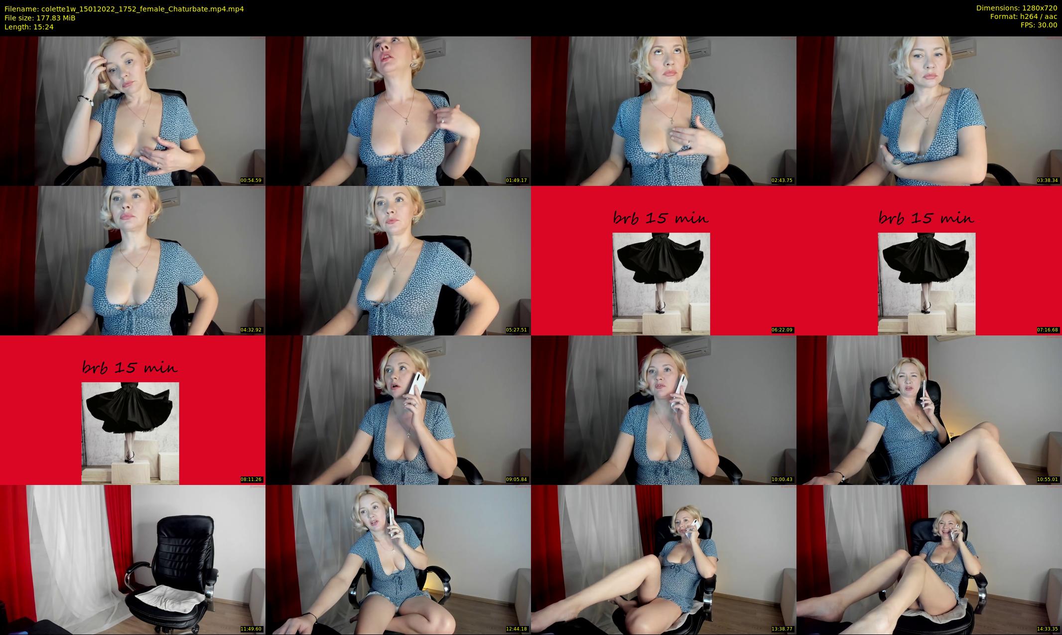 colette1w — 16 minute Chaturbate female cam show recording, 720p, Jan 15, 2022