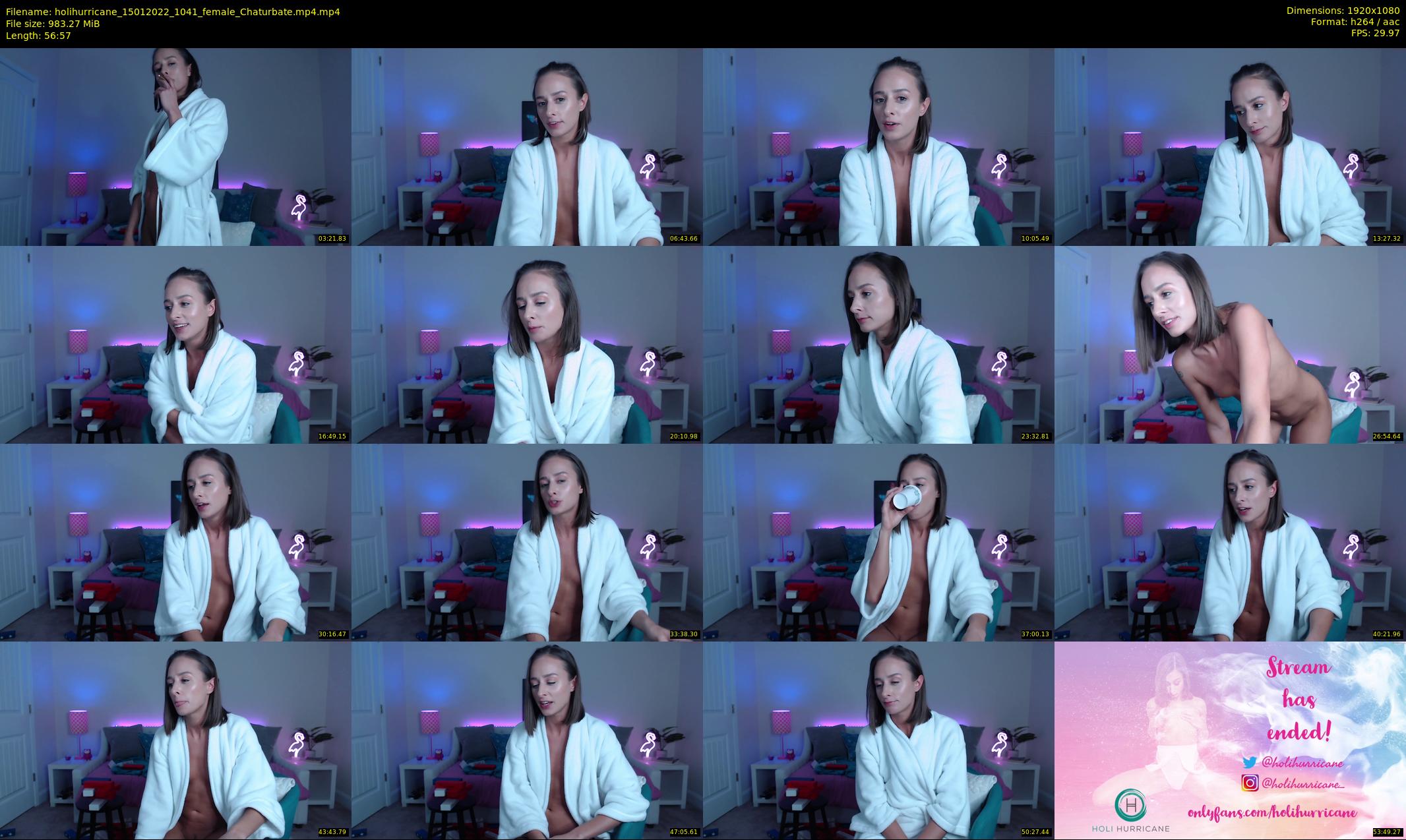 holihurricane — 57 minute Chaturbate female cam show recording, 1080p, Jan 15, 2022