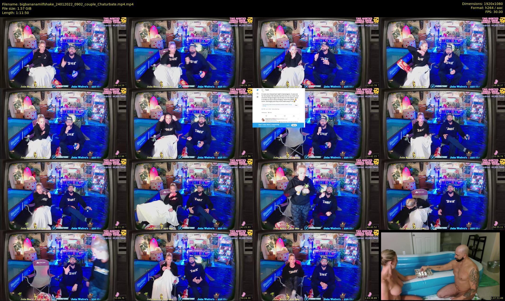 bigbananamilfshake — 72 minute Chaturbate couple cam show recording, 1080p, Jan 24, 2022