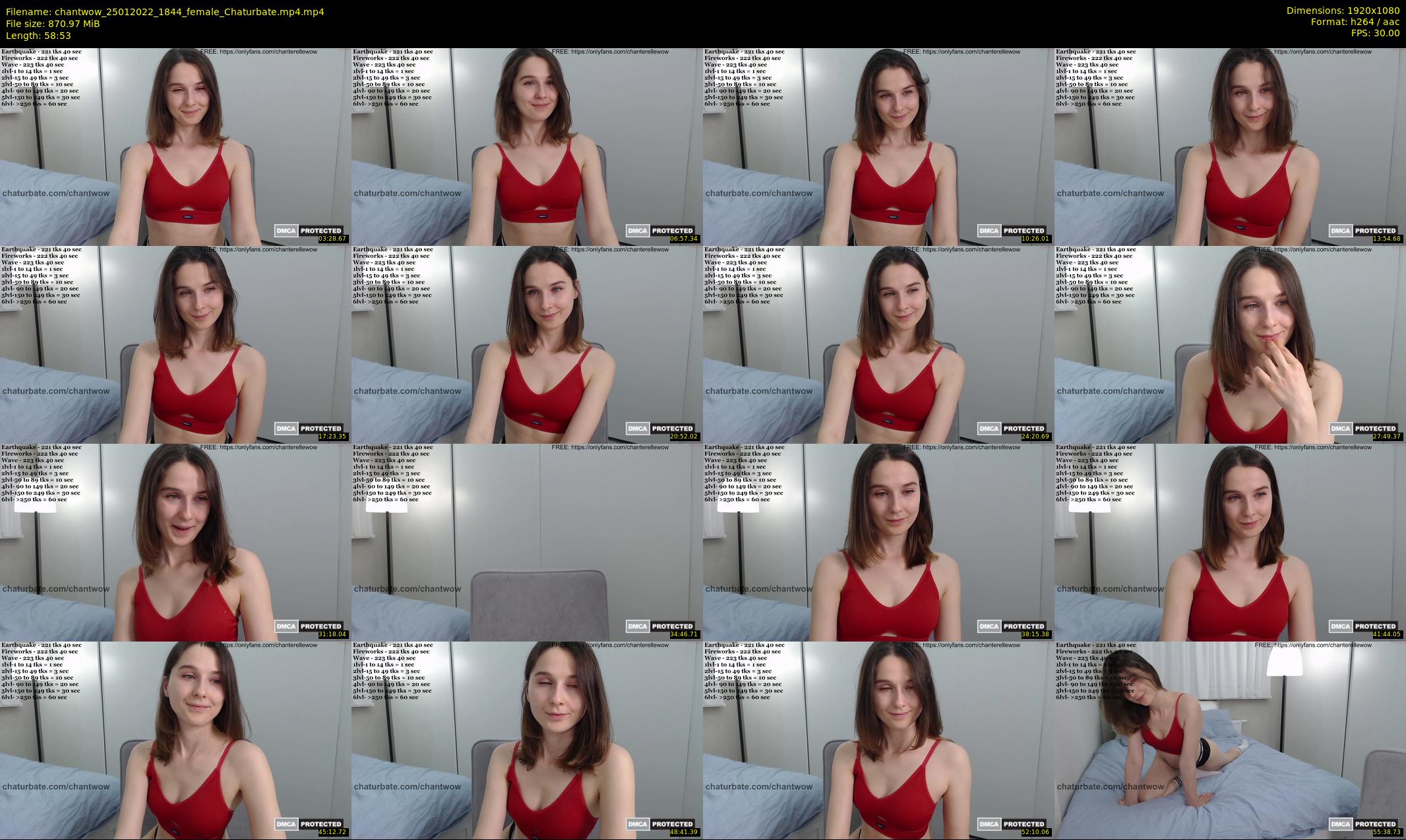 chantwow — 59 minute Chaturbate female cam show recording, 1080p, Jan 25, 2022