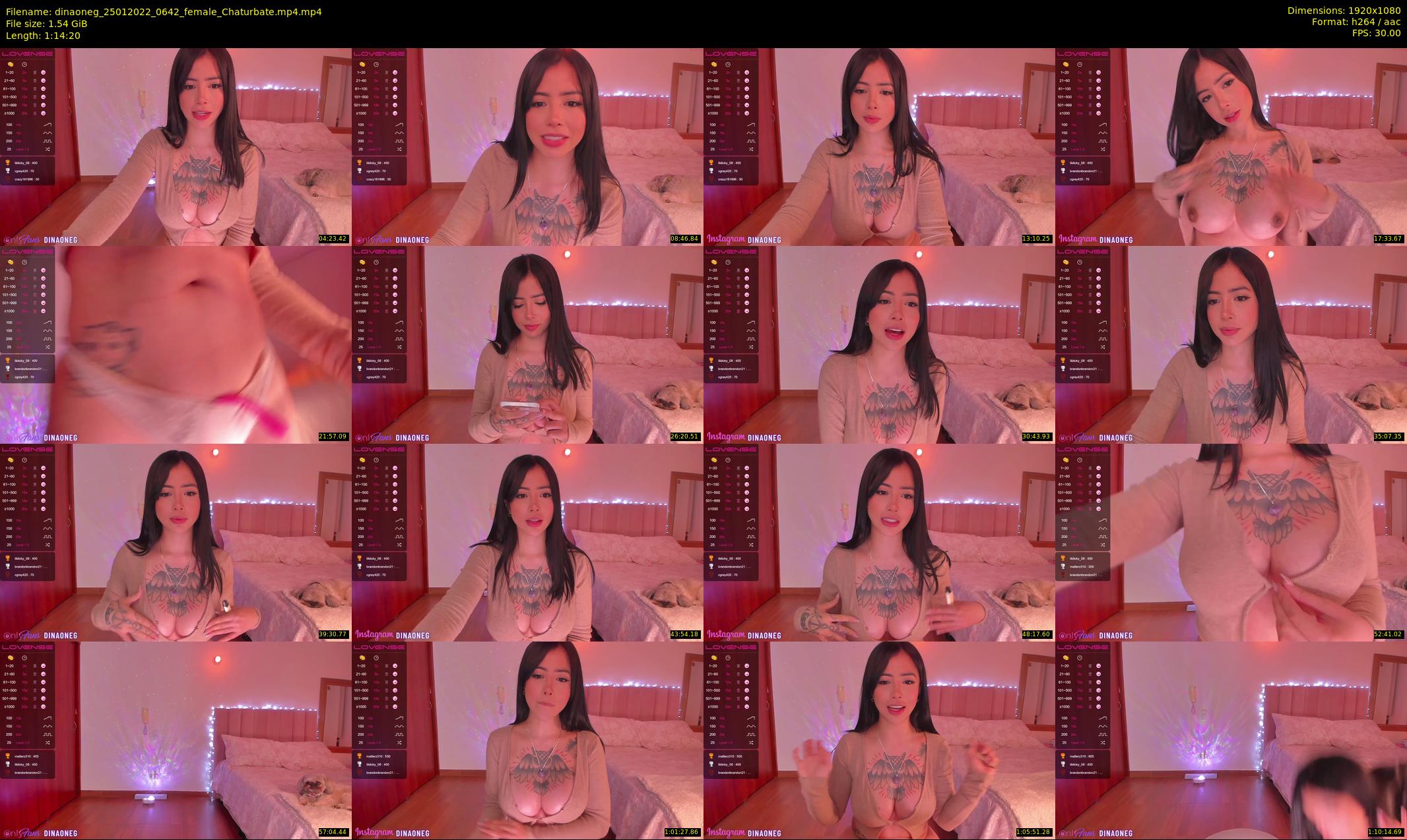 dinaoneg — 75 minute Chaturbate female cam show recording, 1080p, Jan 25, 2022