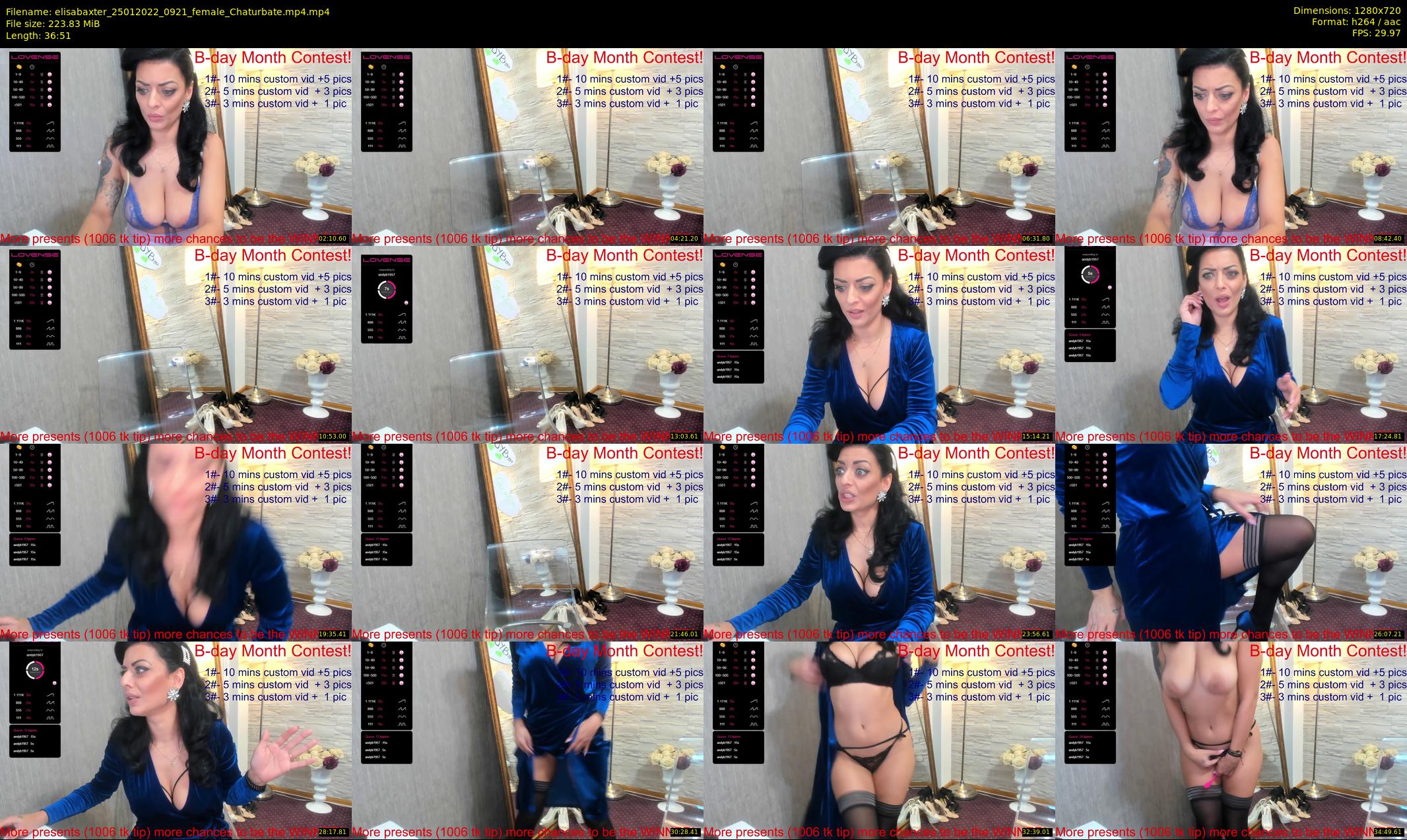 elisabaxter — 37 minute Chaturbate female cam show recording, 720p, Jan 25, 2022