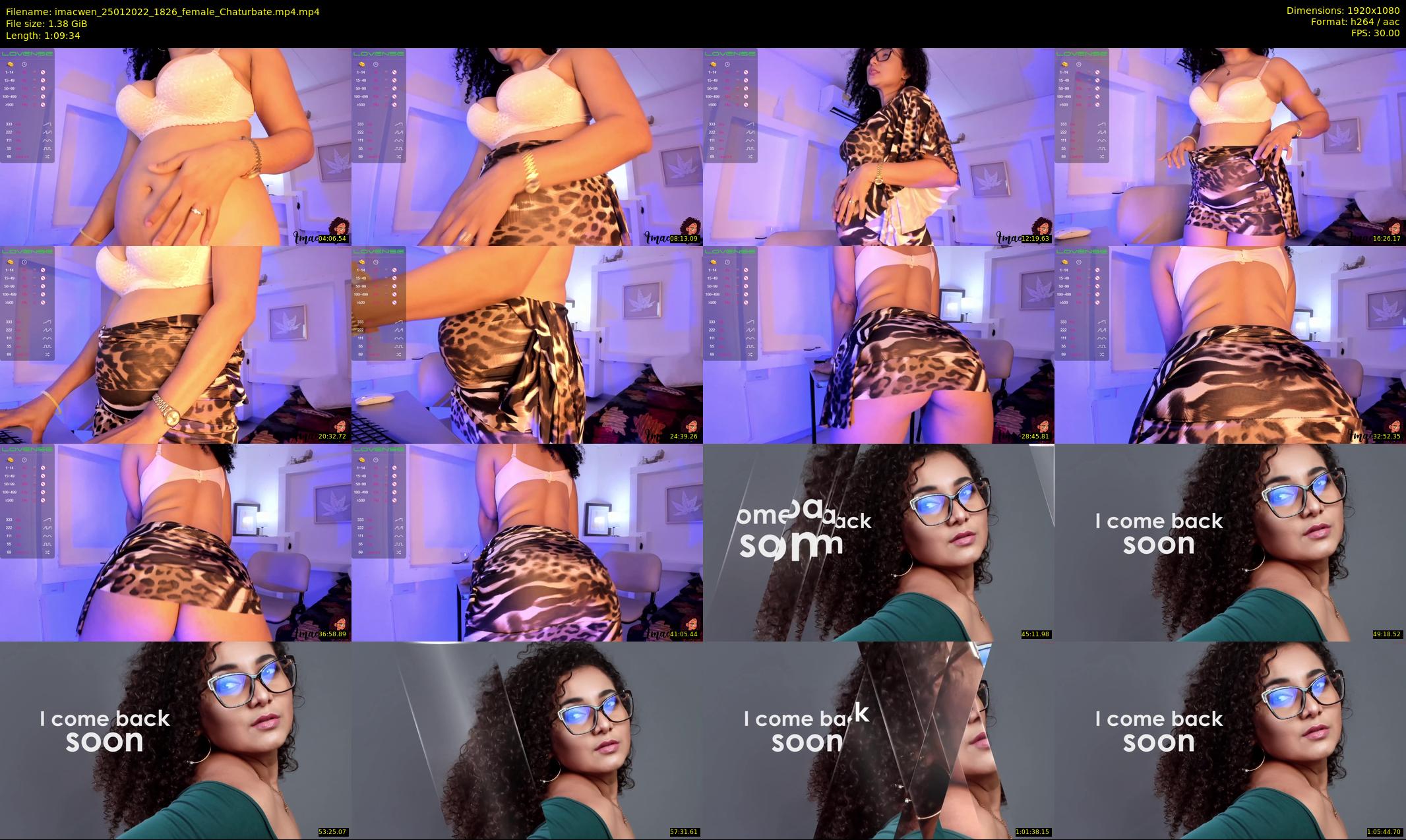 imacwen — 70 minute Chaturbate female cam show recording, 1080p, Jan 25, 2022