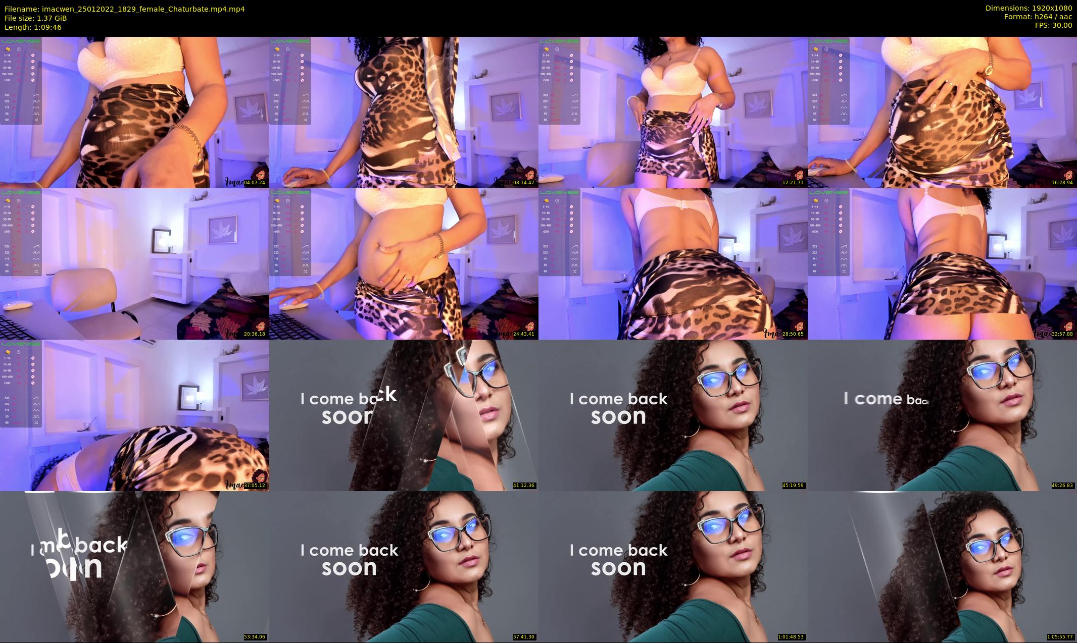 imacwen — 70 minute Chaturbate female cam show recording, 1080p, Jan 25, 2022