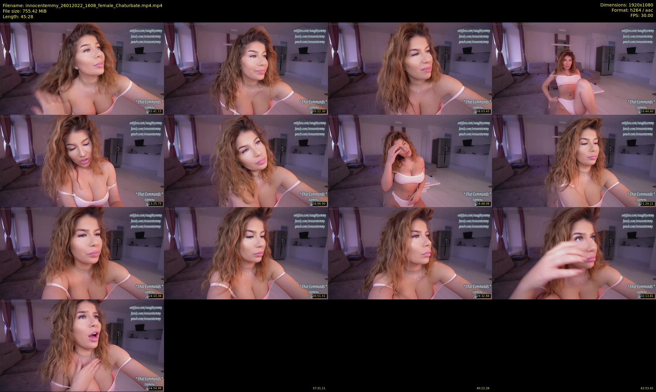 innocentemmy — 46 minute Chaturbate female cam show recording, 1080p, Jan 26, 2022