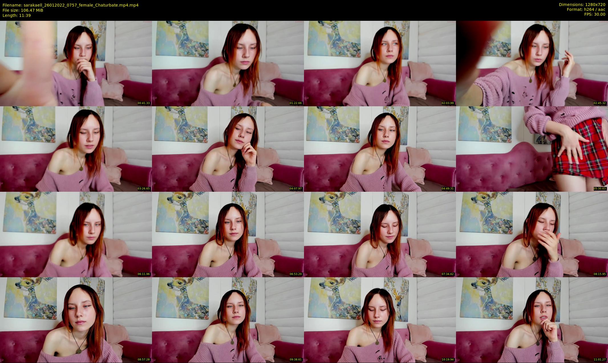 sarakaell — 12 minute Chaturbate female cam show recording, 720p, Jan 26, 2022