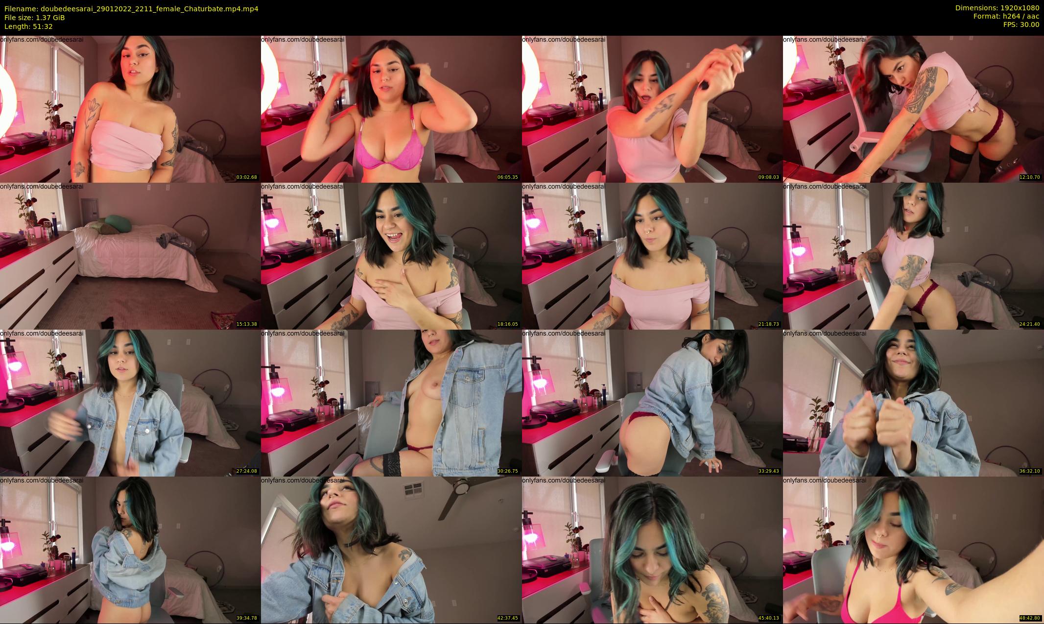 doubedeesarai — 52 minute Chaturbate female cam show recording, 1080p, Jan 29, 2022