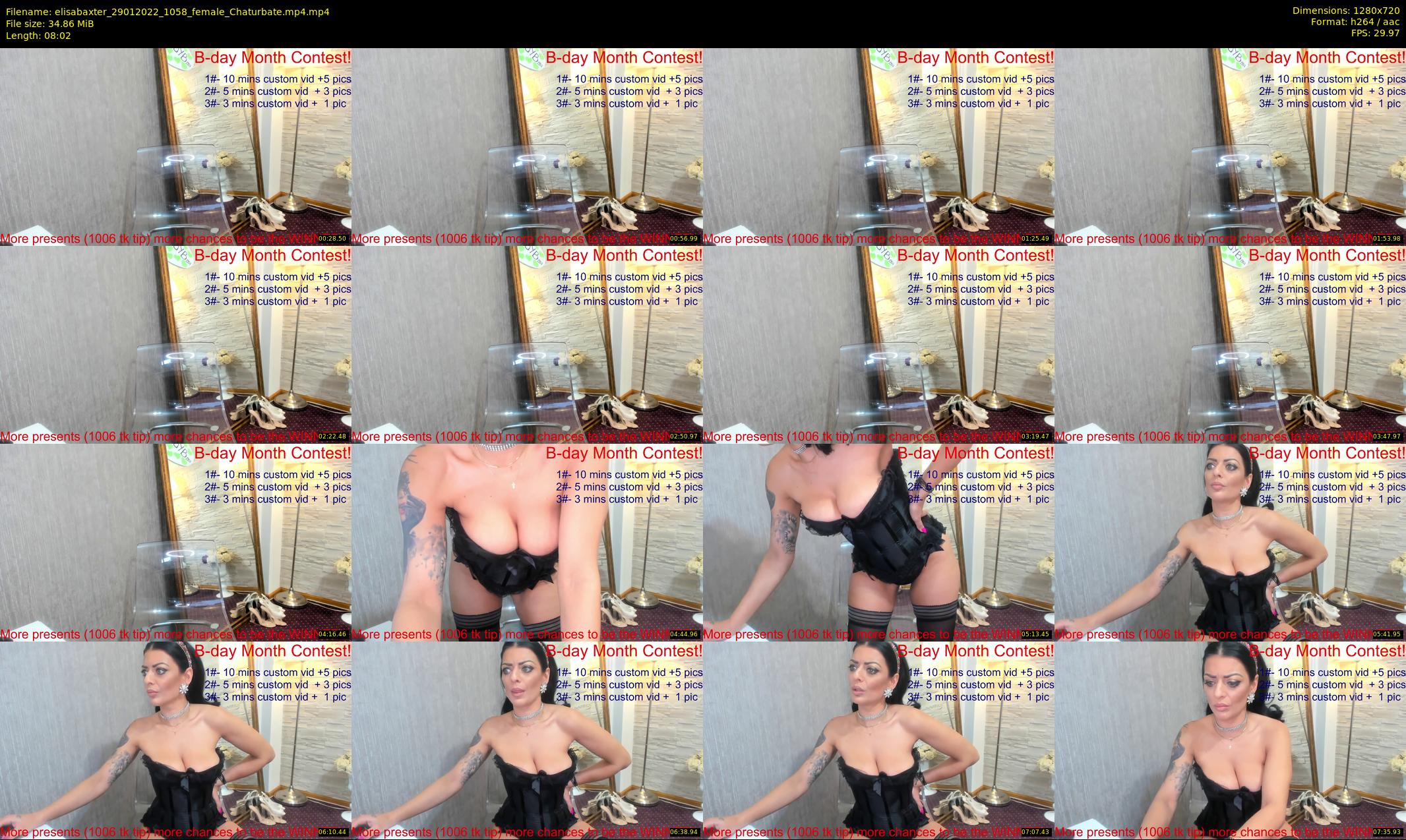 elisabaxter — 9 minute Chaturbate female cam show recording, 720p, Jan 29, 2022