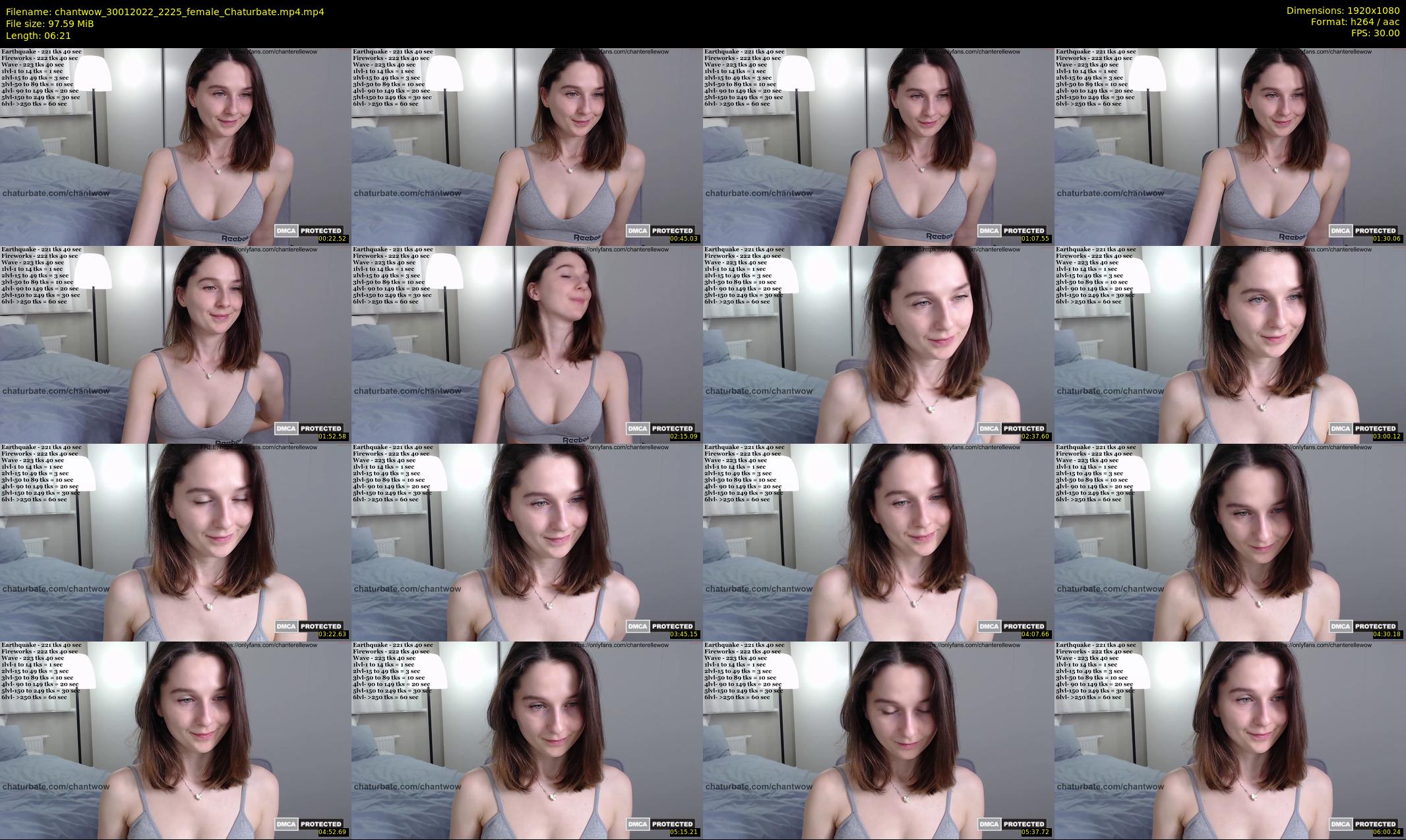 chantwow — 7 minute Chaturbate female cam show recording, 1080p, Jan 30, 2022