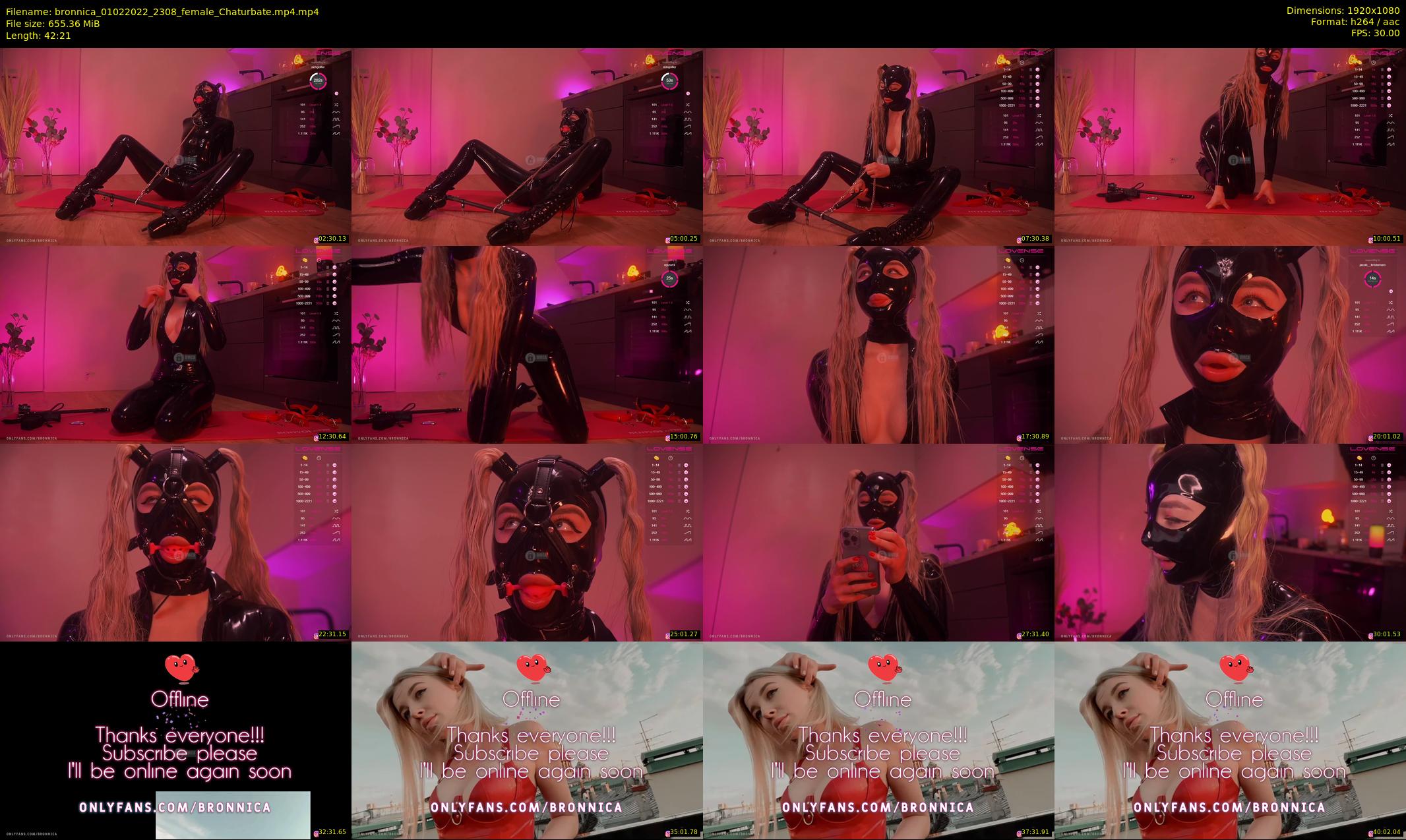 bronnica — 43 minute Chaturbate female cam show recording, 1080p, Feb 1, 2022
