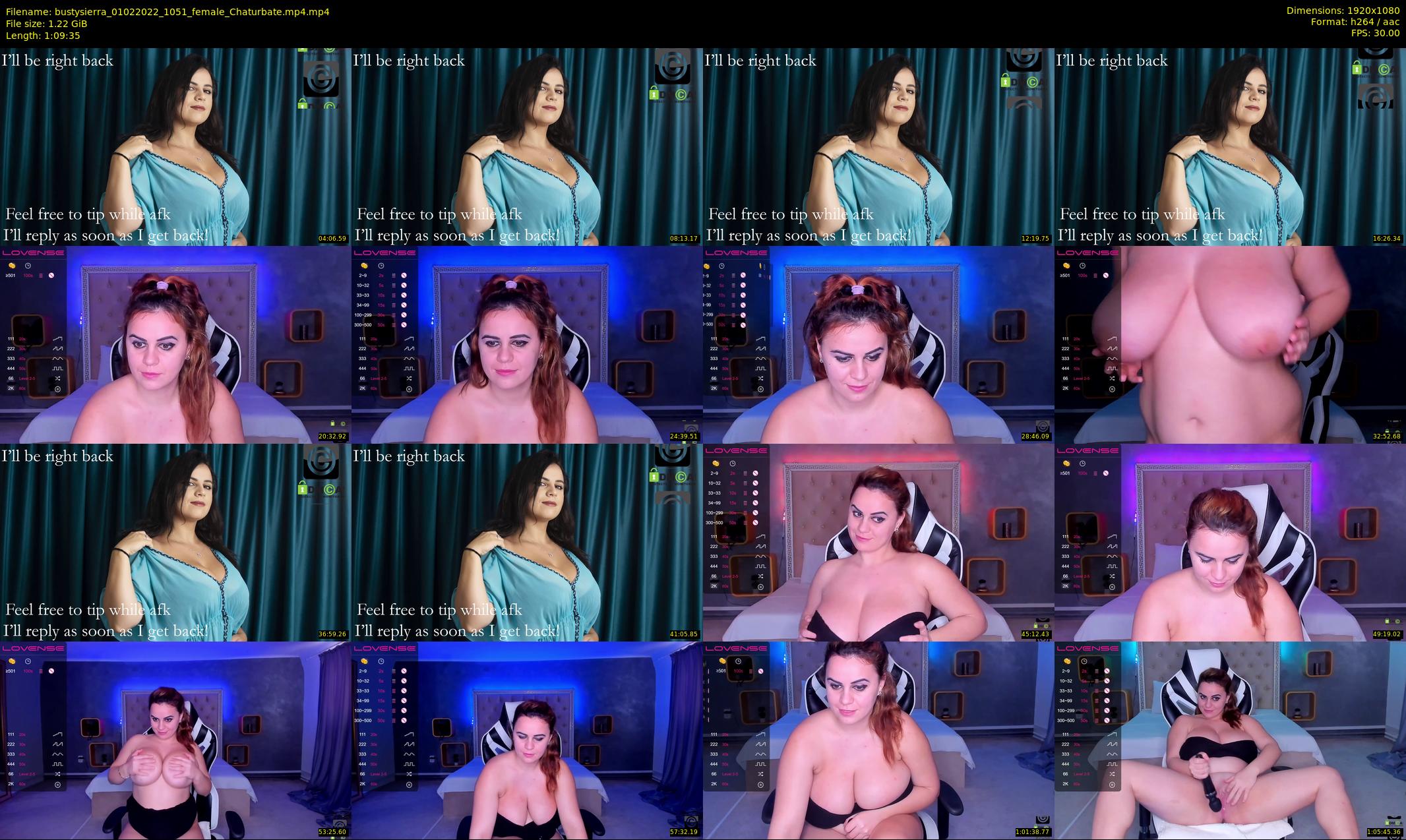 bustysierra — 70 minute Chaturbate female cam show recording, 1080p, Feb 1, 2022