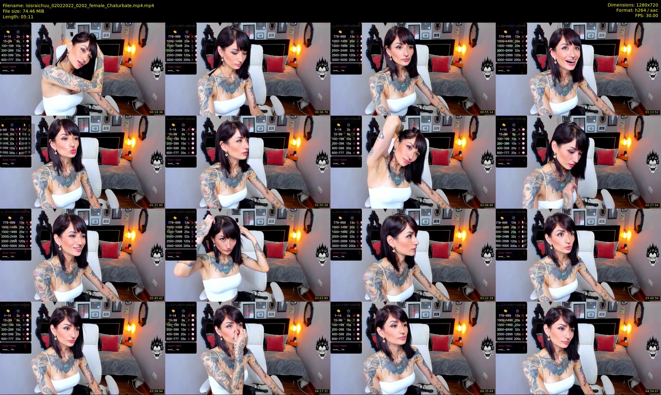 isisraichuu — 6 minute Chaturbate female cam show recording, 720p, Feb 2, 2022
